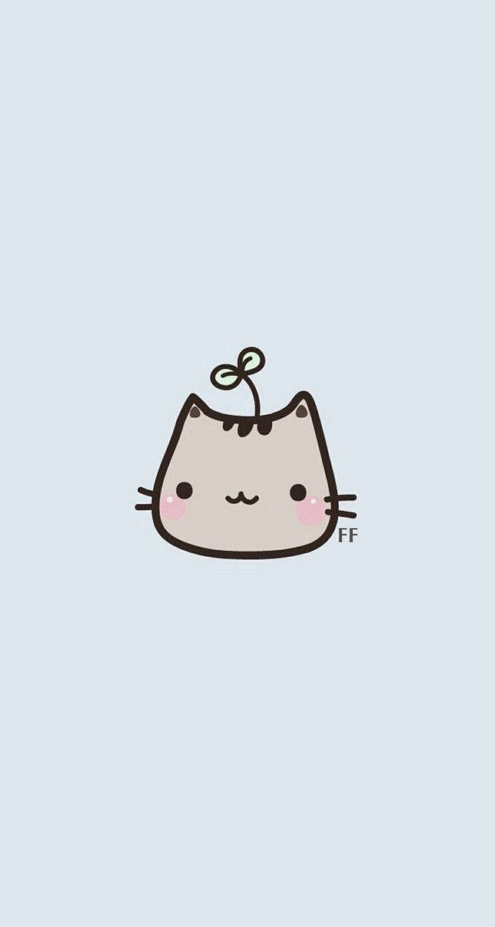 灰色卡通猫头像 壁纸