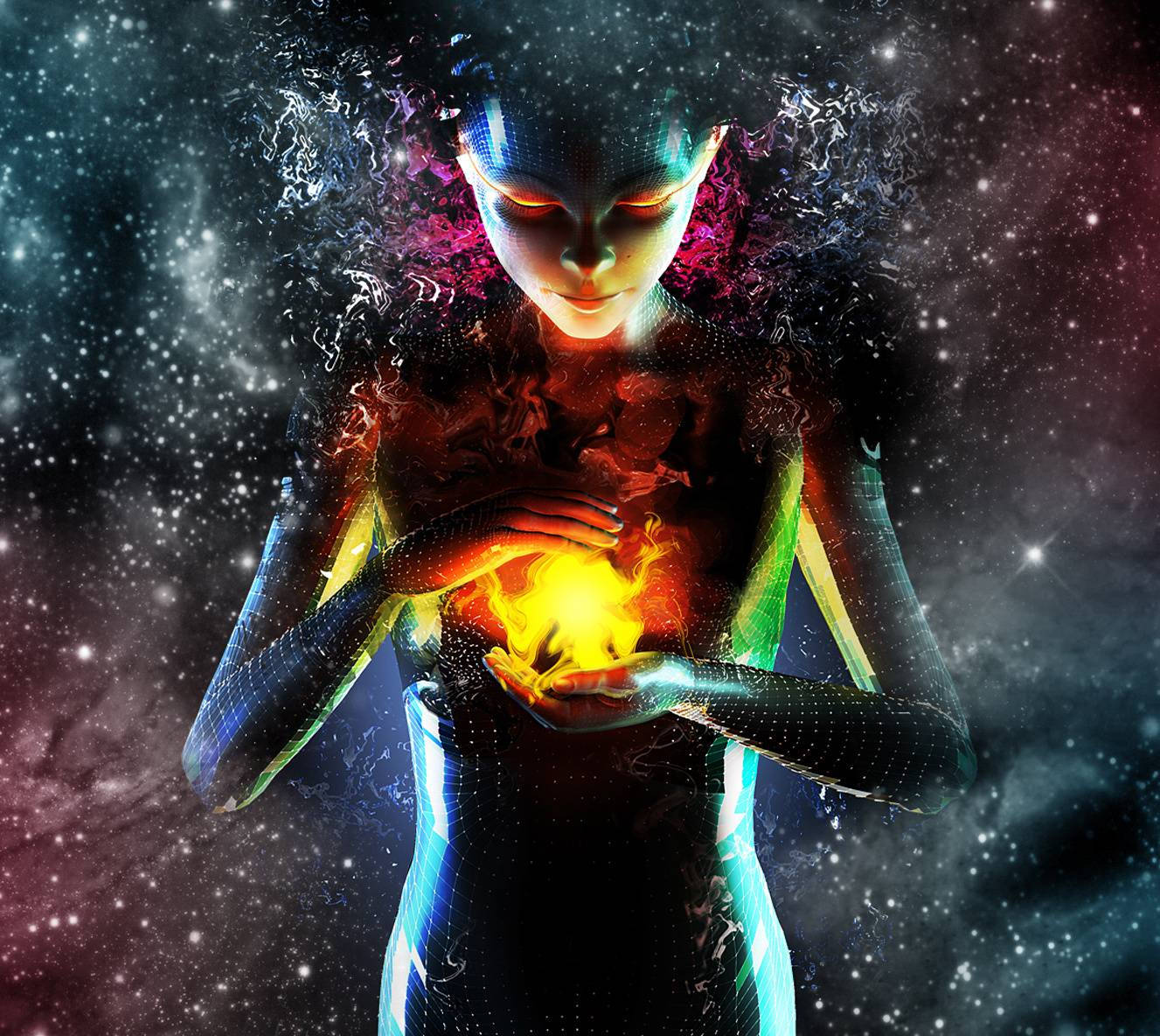 灵性美学火焰之女 壁纸