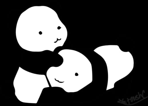 熊猫朋友黑白 壁纸