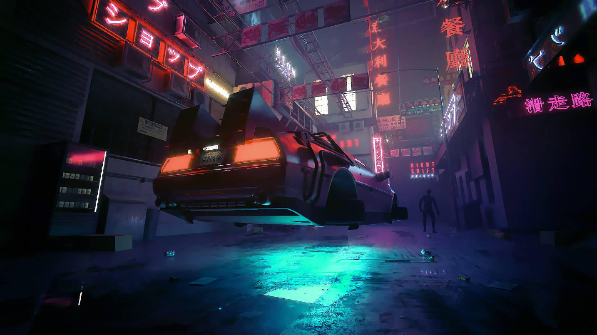 独特笔记本电脑赛博朋克德罗宁背景 壁纸