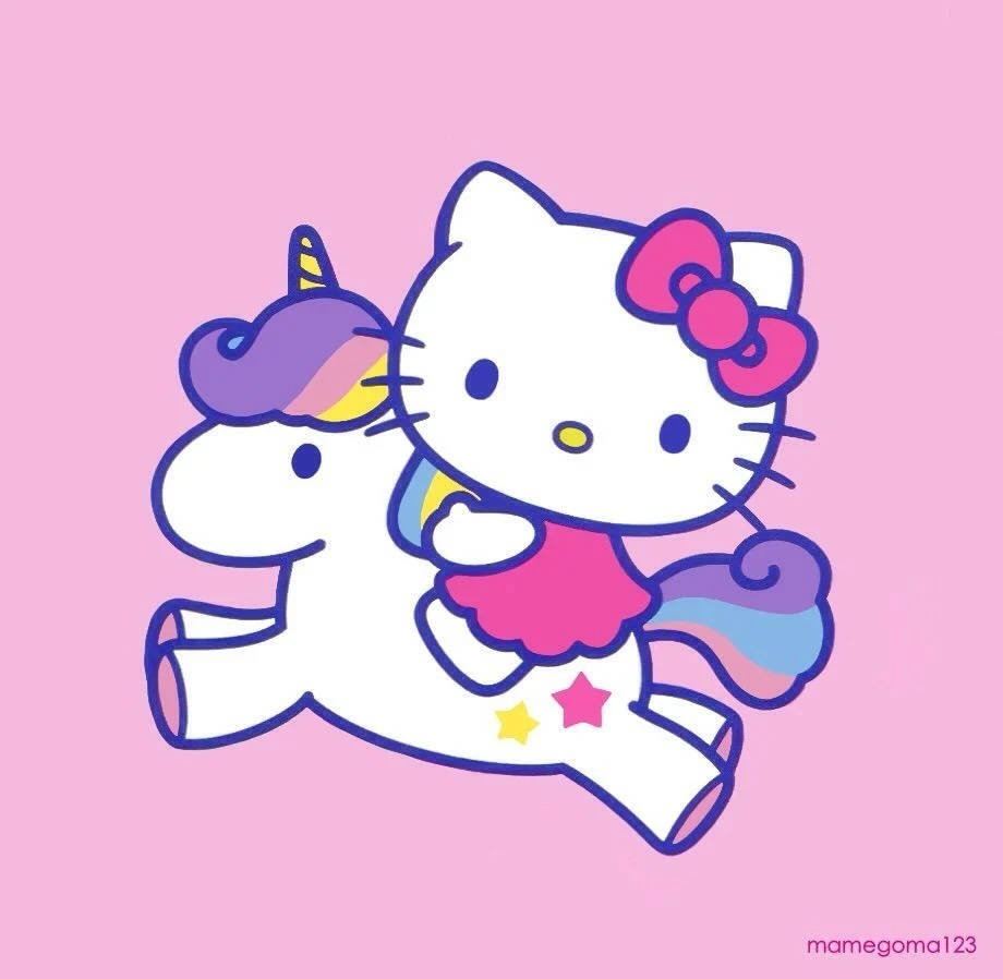 独角兽卡通凯蒂猫头像 壁纸