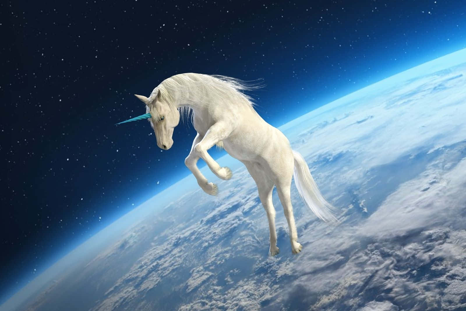 独角兽在外太空的图片 壁纸