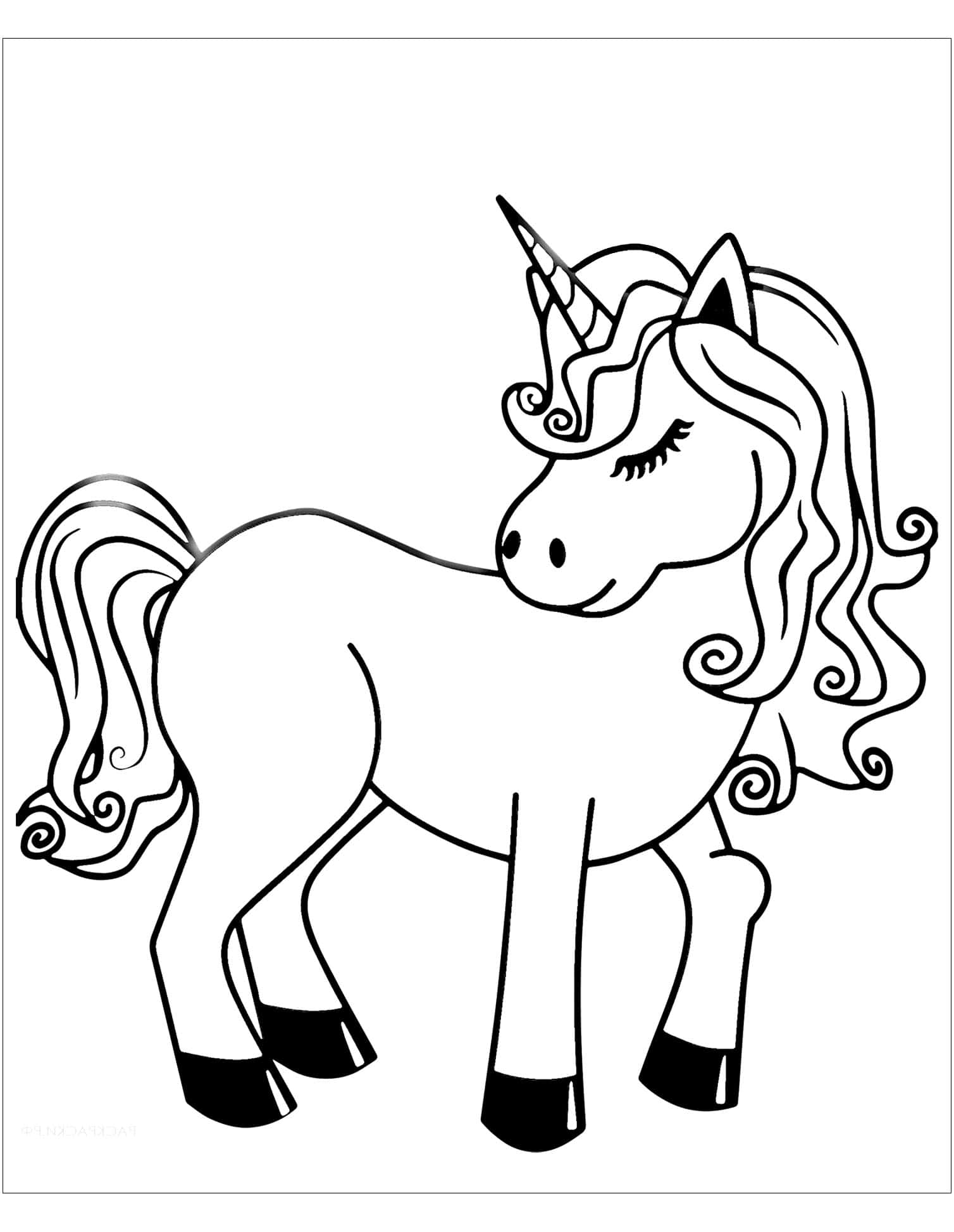 独角兽线稿画 壁纸