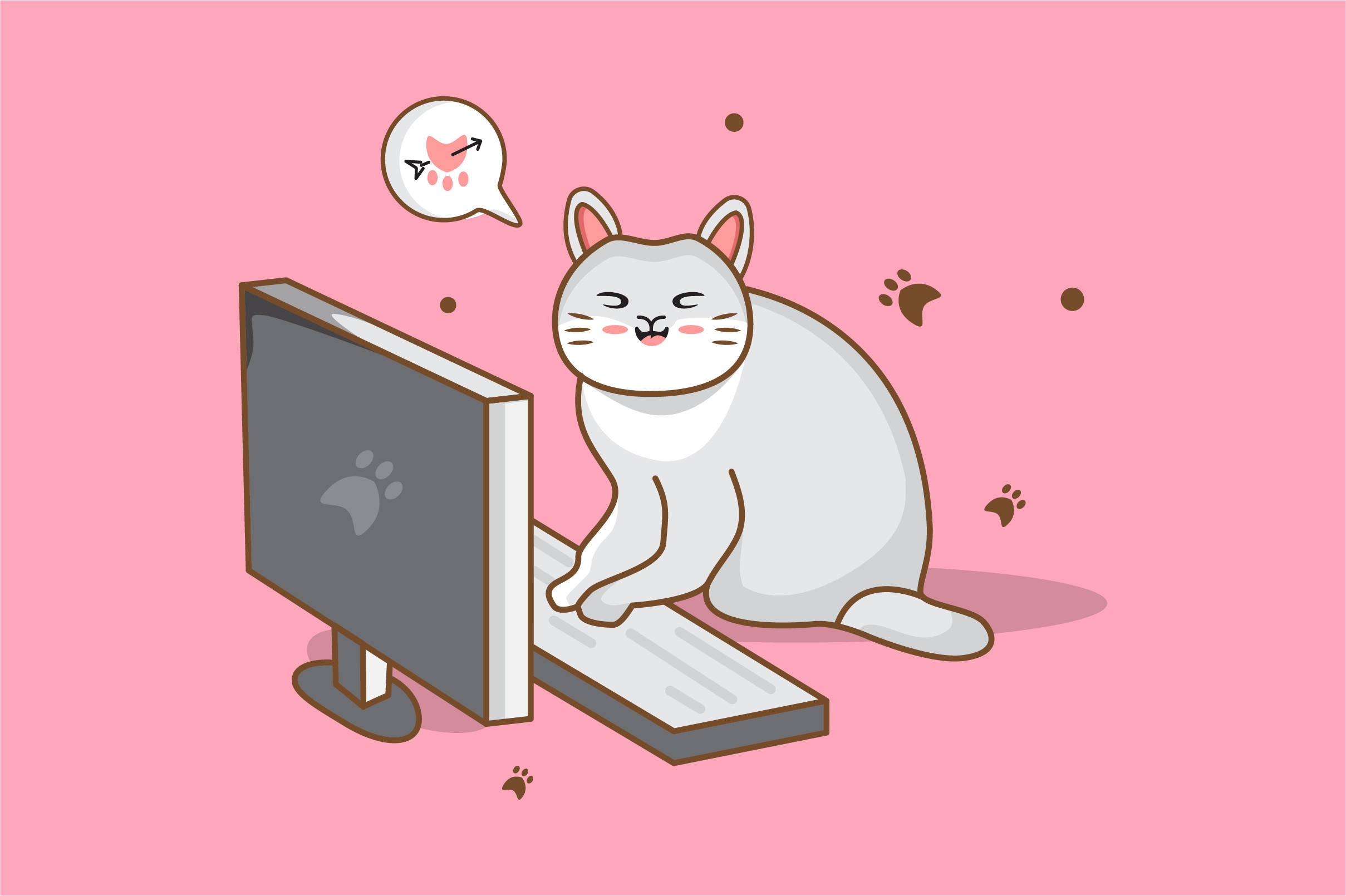猫咪电脑键盘艺术 壁纸