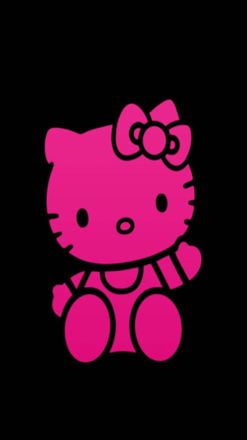 玫红与黑色的Hello Kitty 壁纸