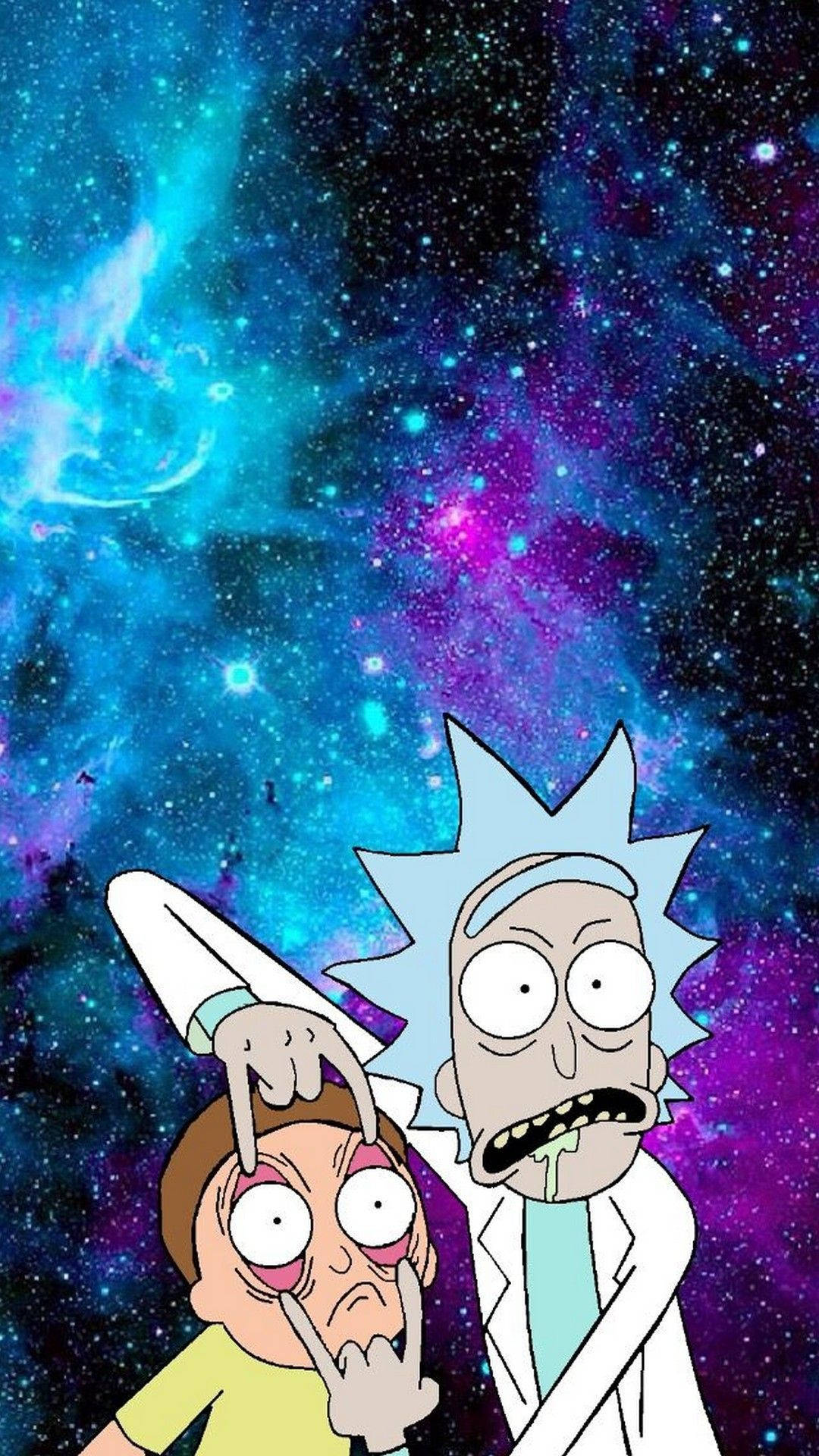 瑞克和莫蒂紫色星系手机壁纸 壁纸
