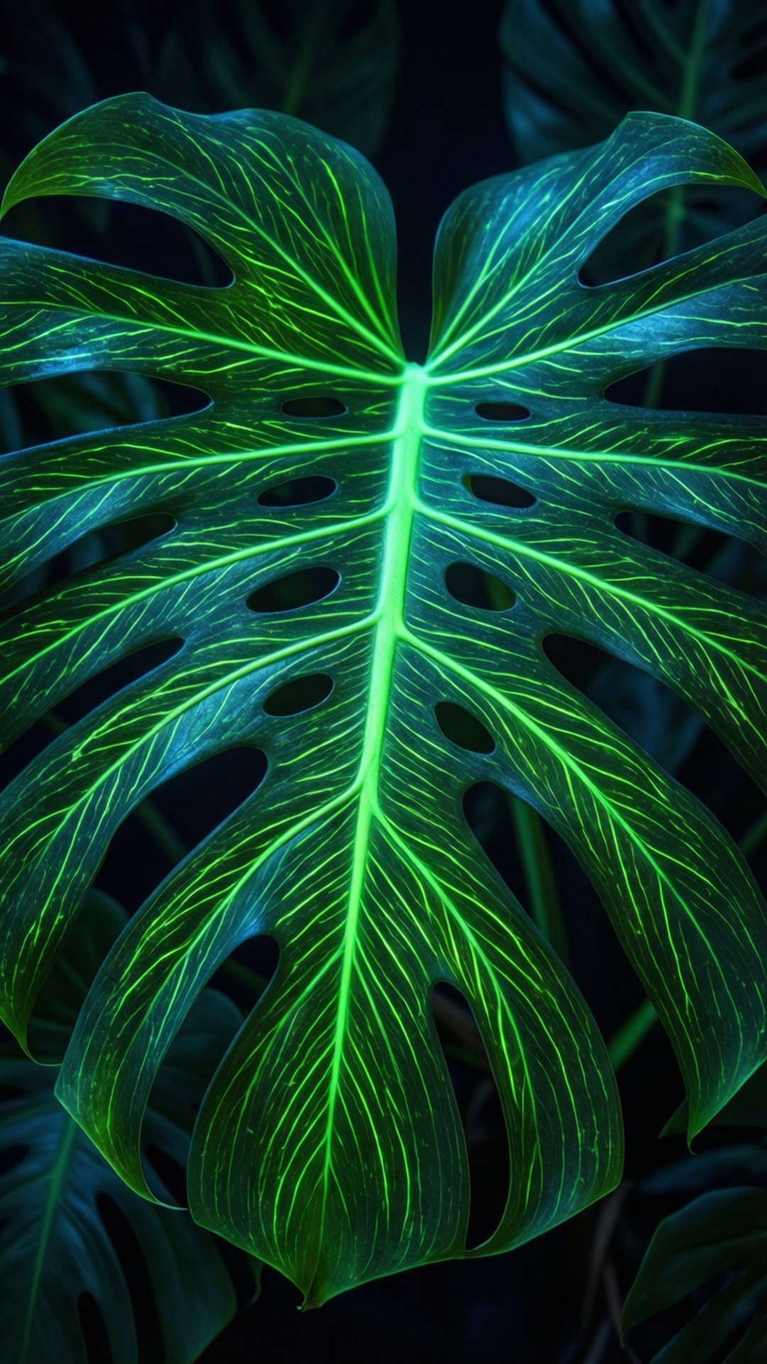 生物发光叶片 壁纸