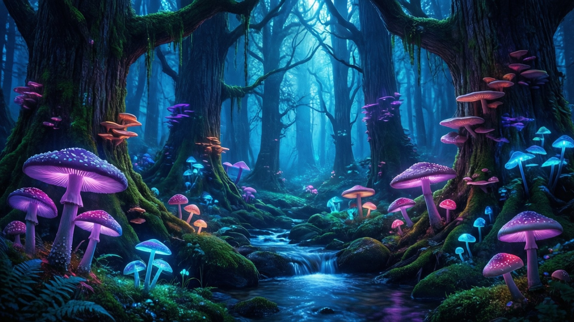 生物荧光森林 壁纸