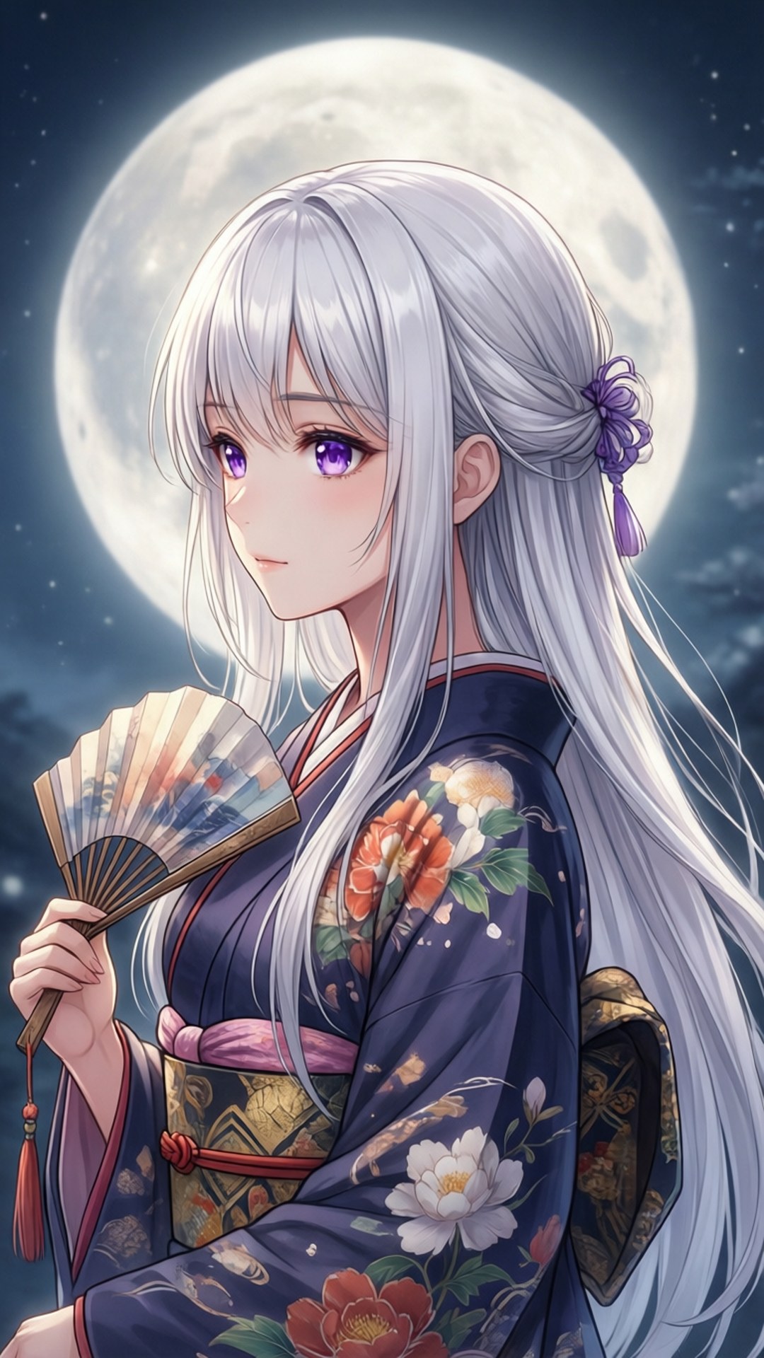 白发月下 壁纸