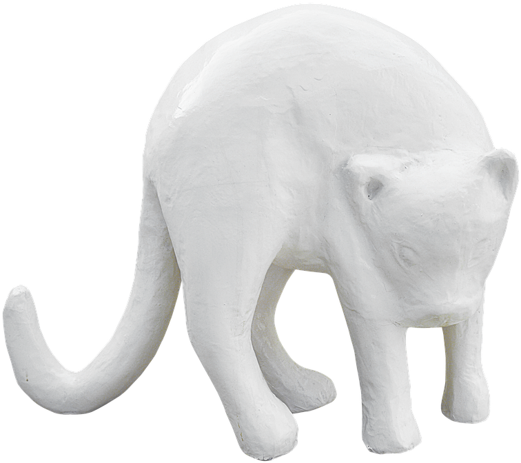 白色石膏猫雕塑 壁纸