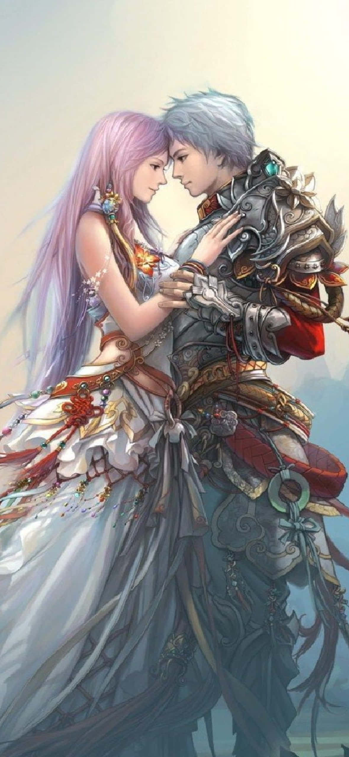 白色背景上的两朵黄色郁金香与一片绿叶 壁纸