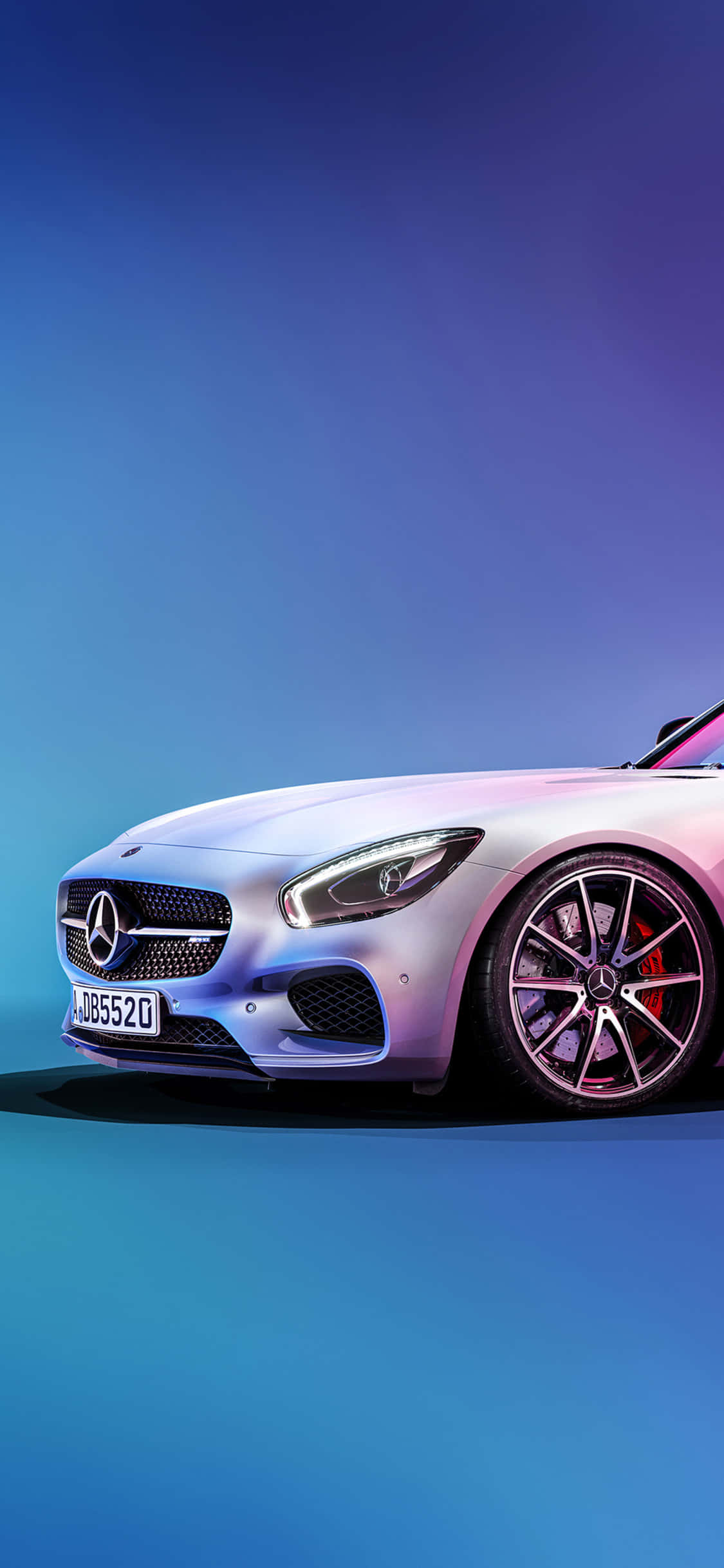 白色蓝色背景 iPhone Xs Mercedes Amg 背景 壁纸