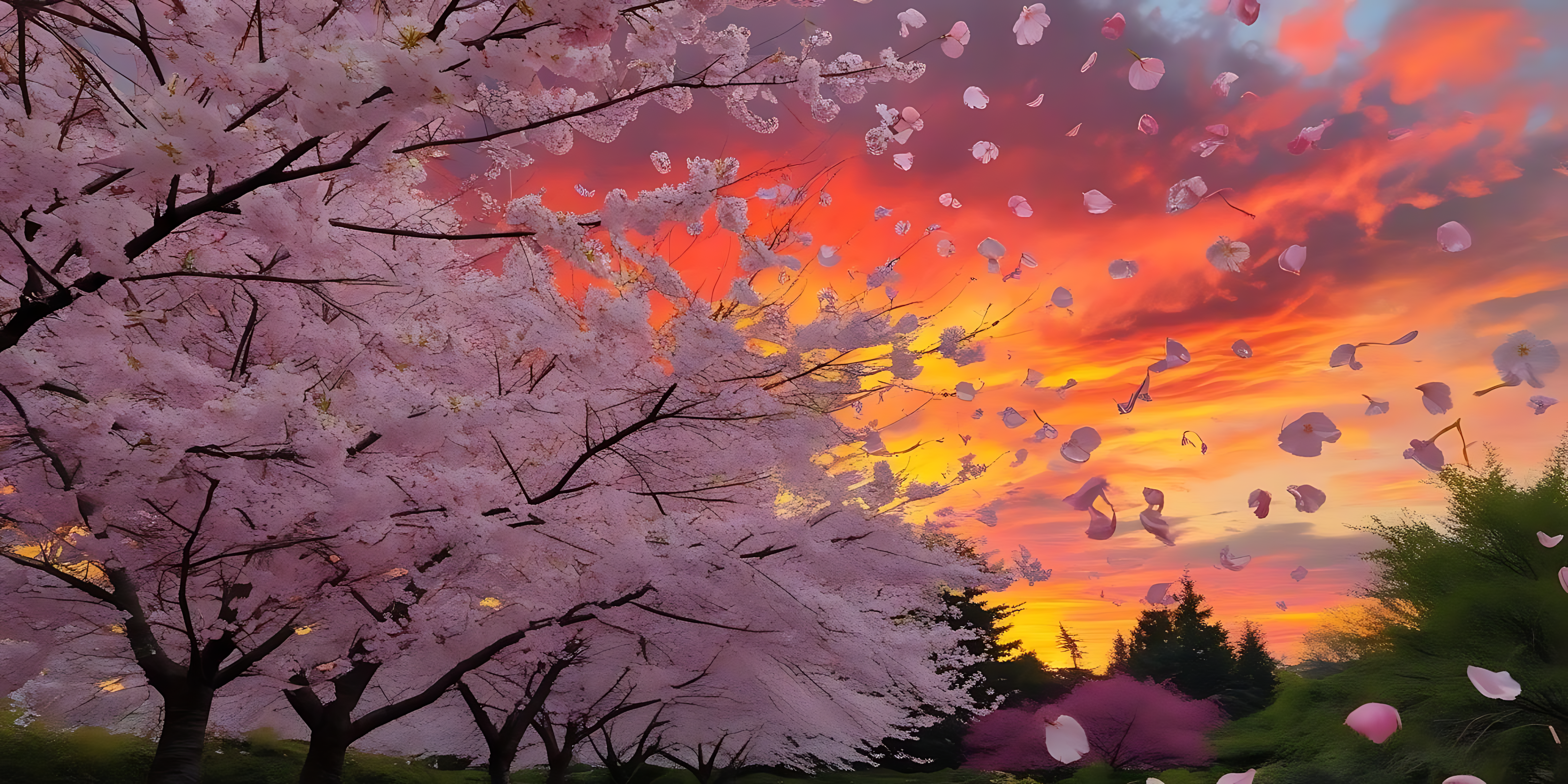 盛开的樱花树 壁纸