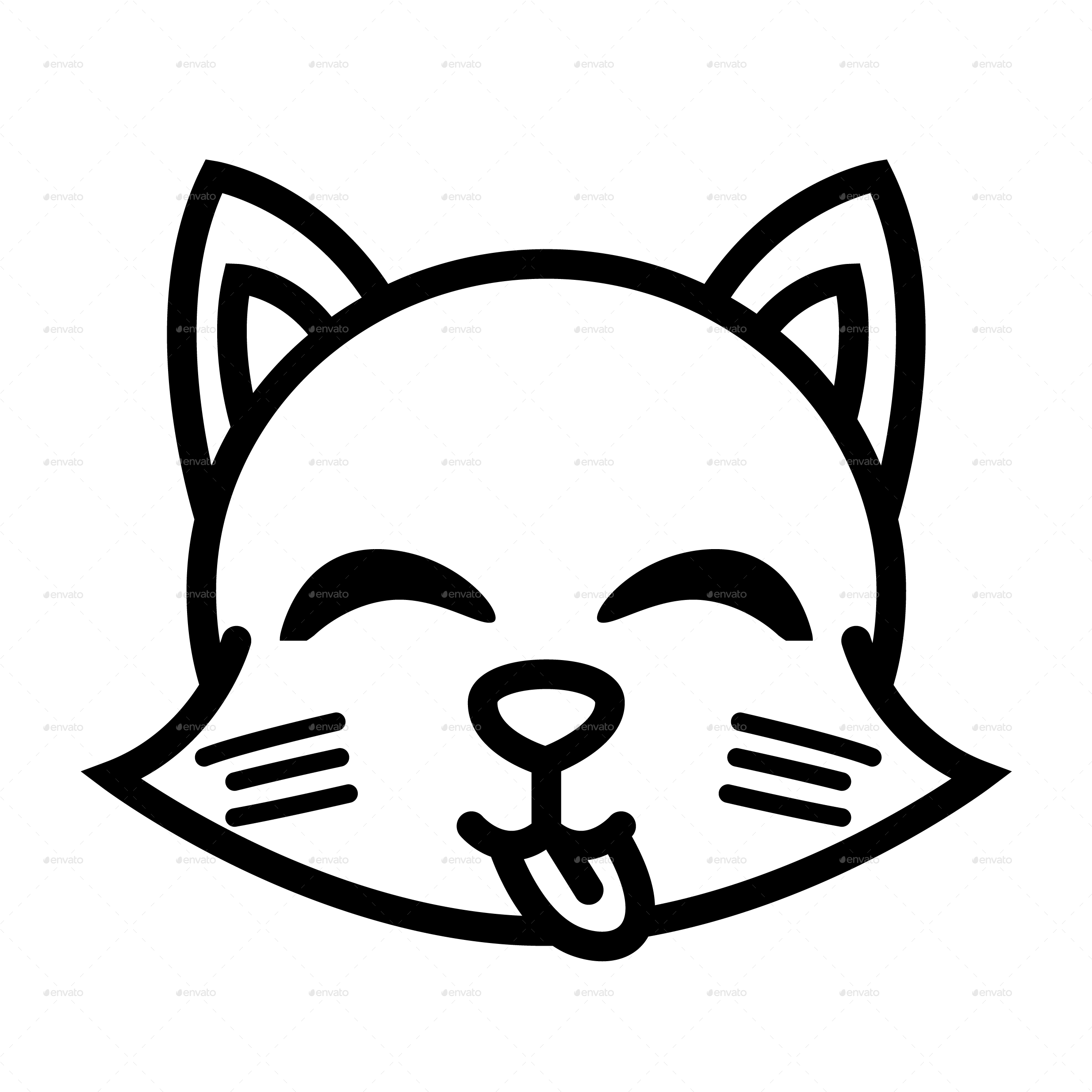 眨眼猫咪线条画 壁纸