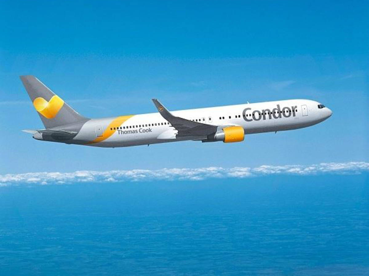 神鹰航空客机翱翔于海洋上空 壁纸