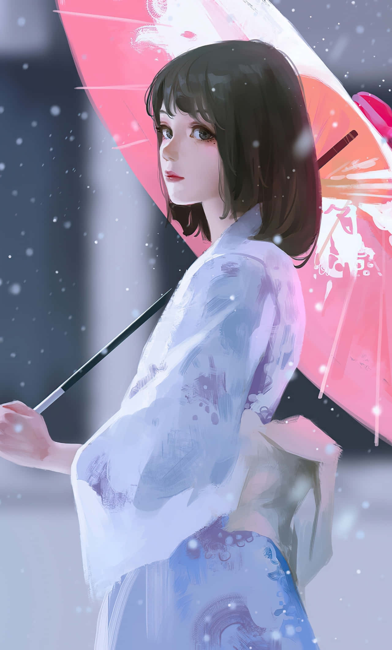 穿着和服的动漫少女图片 壁纸