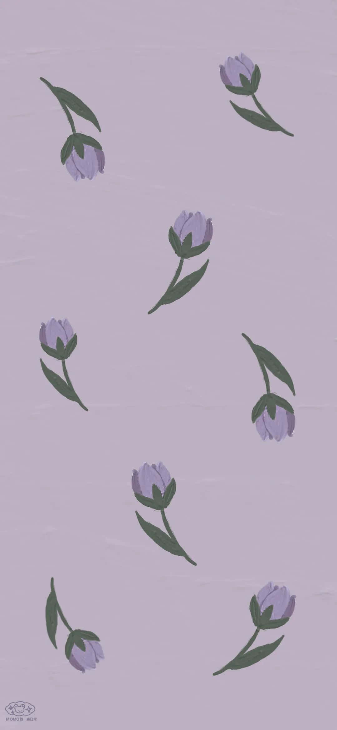 简洁紫色花朵 壁纸