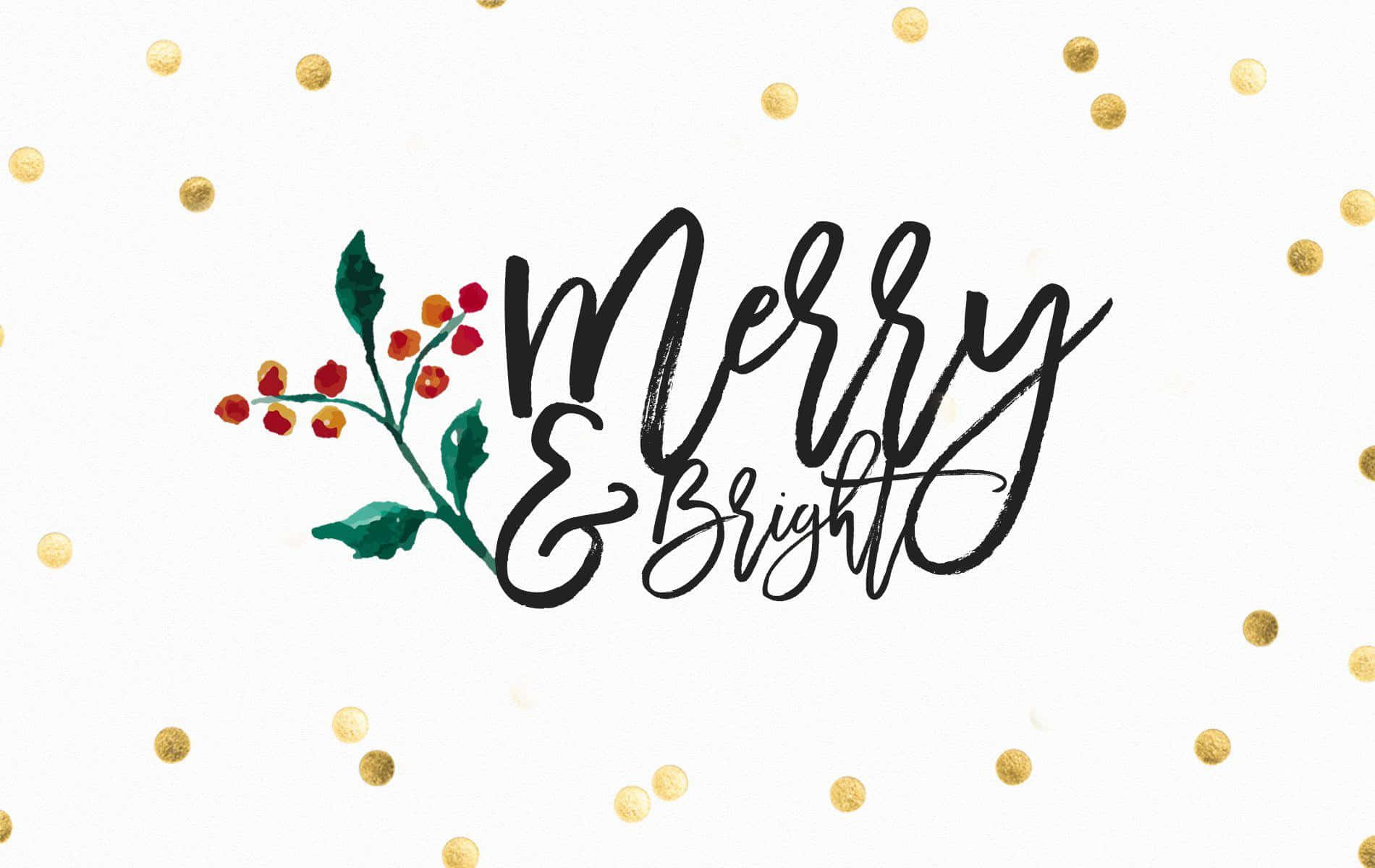 简约圣诞祝福 Merry And Bright iPad壁纸 壁纸