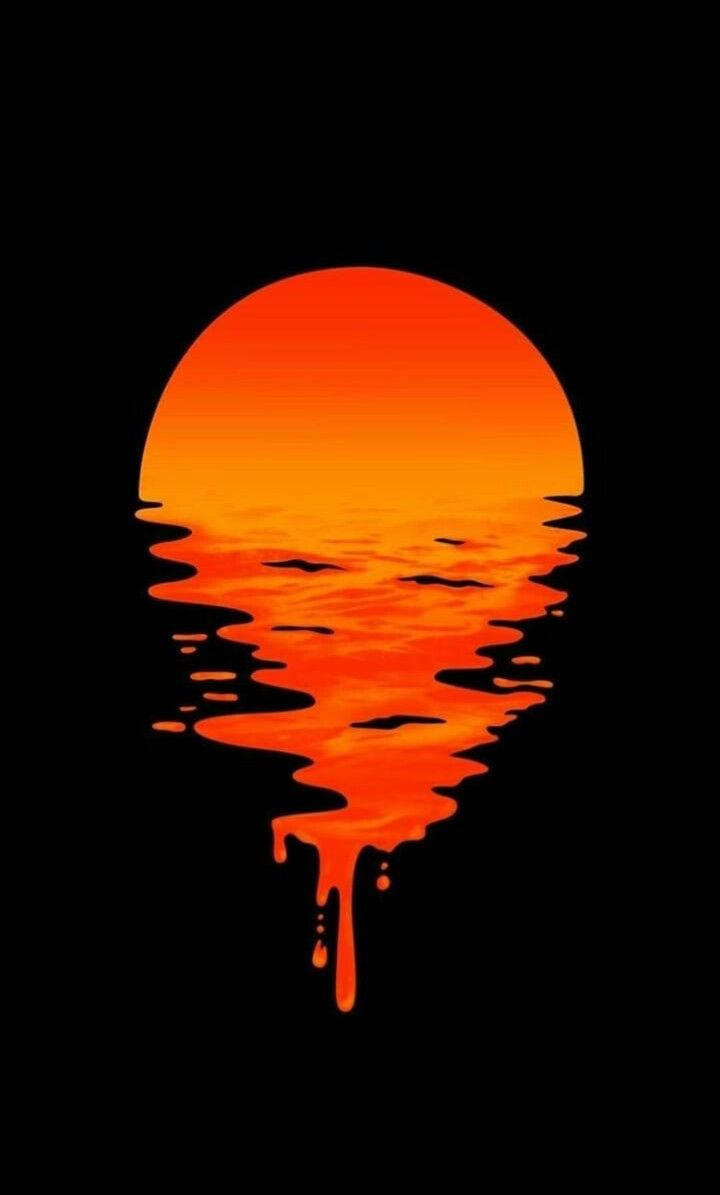 简约美学滴落夕阳 壁纸