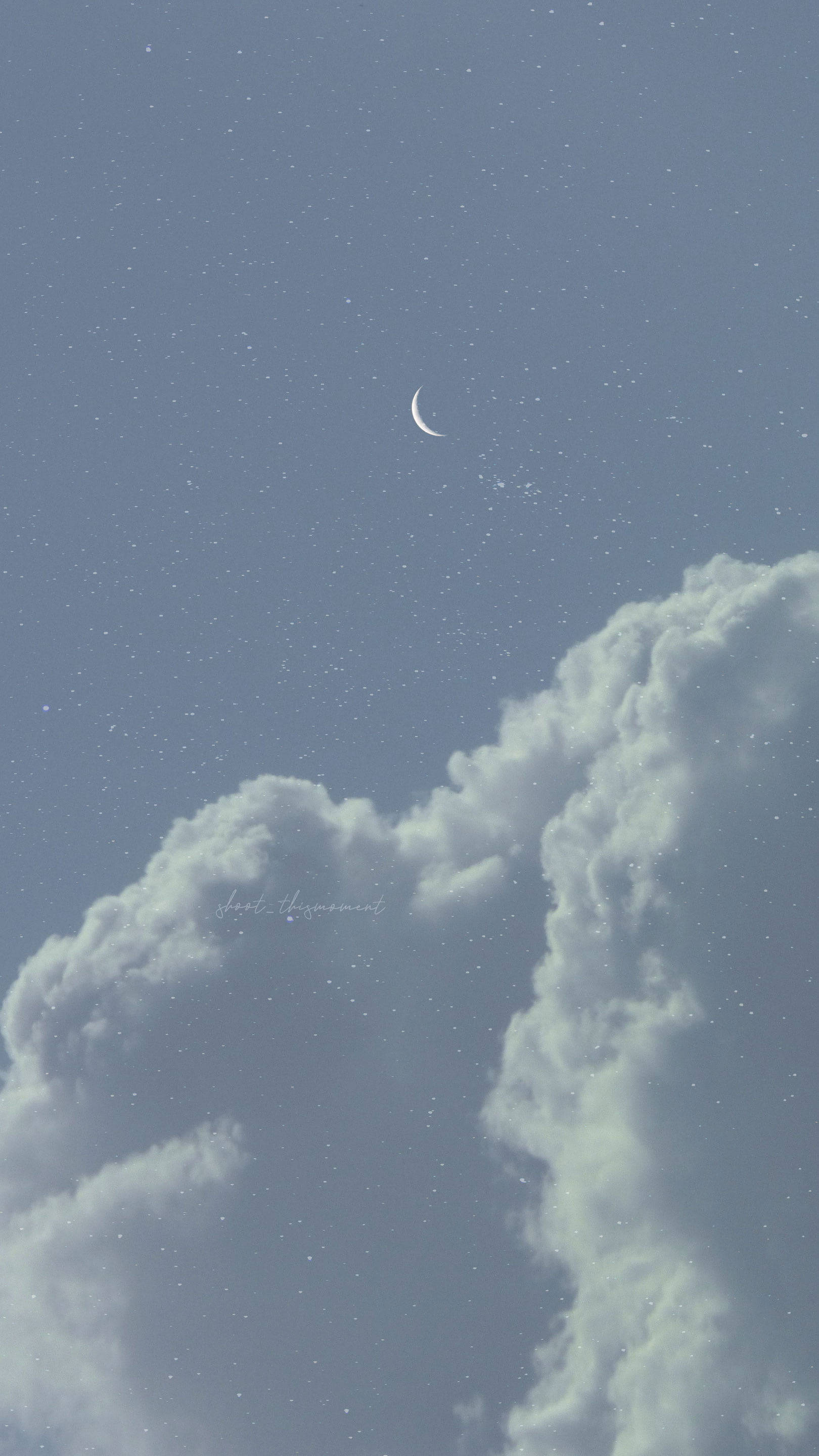 简约蓝色美学夜空 壁纸