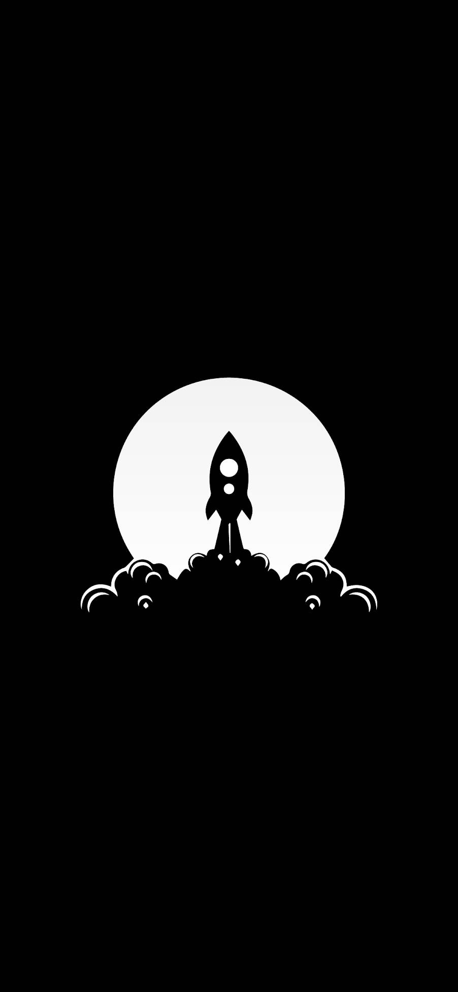 简约黑色火箭飞船 壁纸
