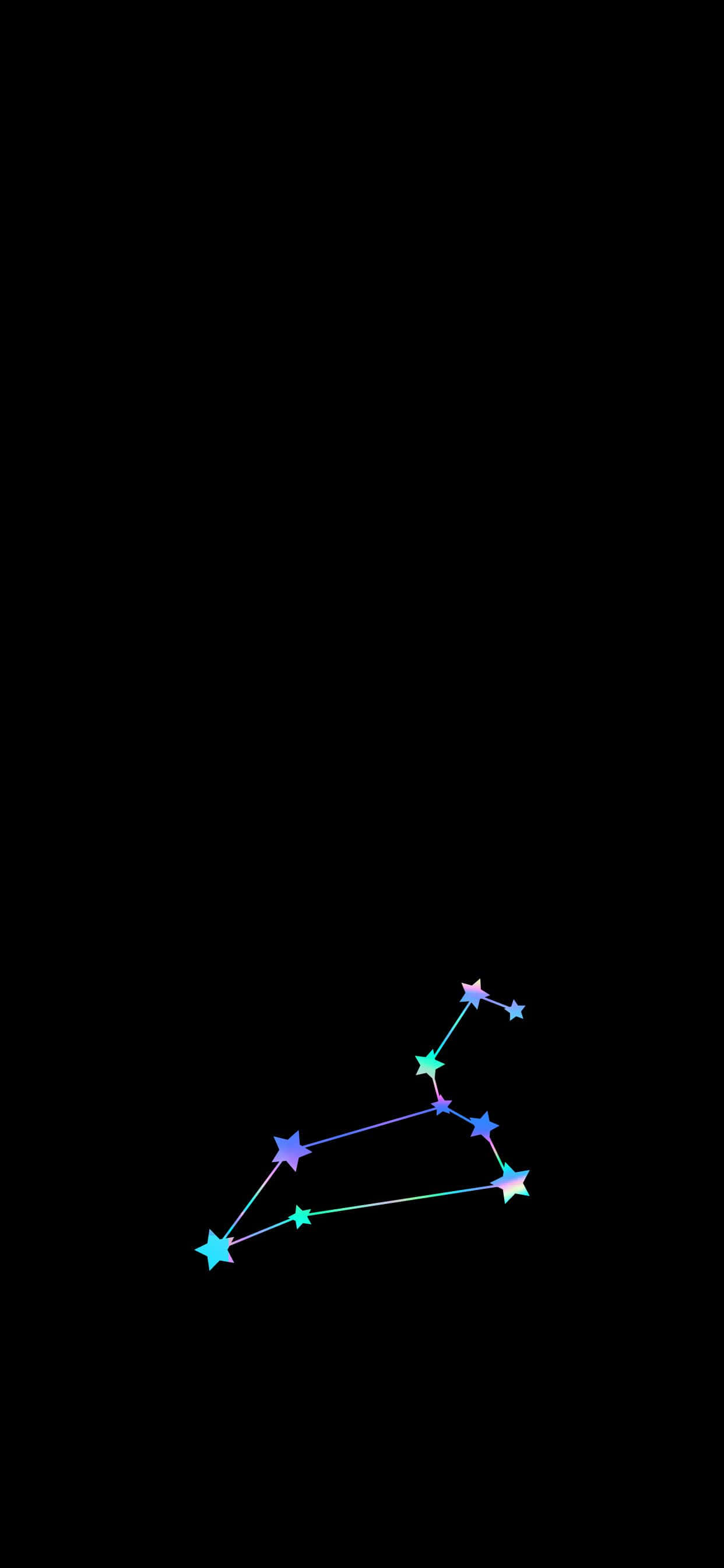 简约黑色狮子座星座图案 壁纸