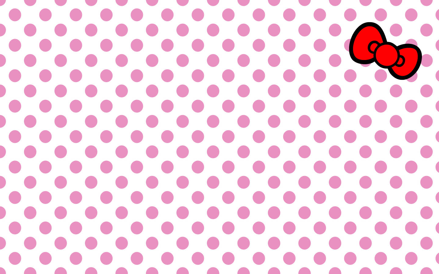 粉色Hello Kitty波点图案 壁纸
