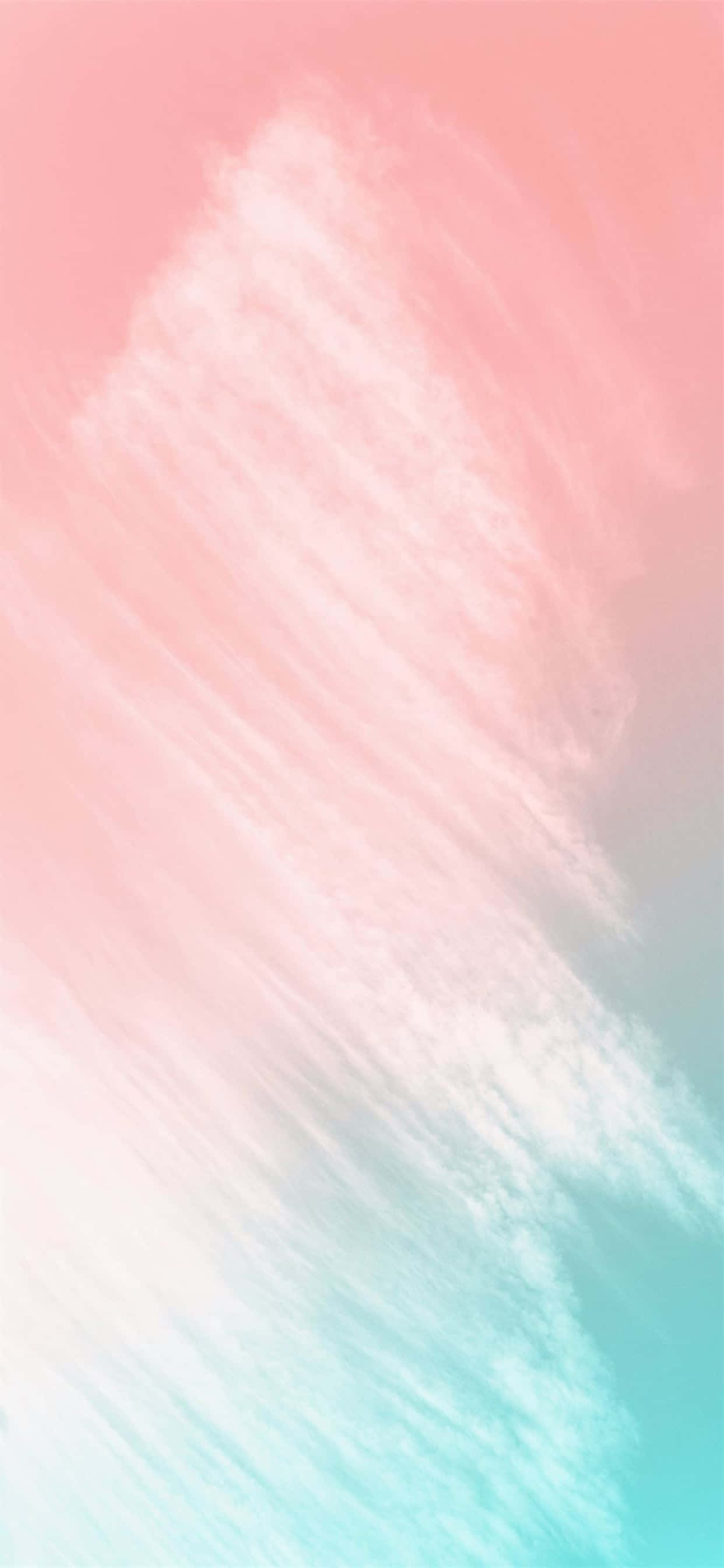 粉色与蓝绿色渐变云端背景 壁纸