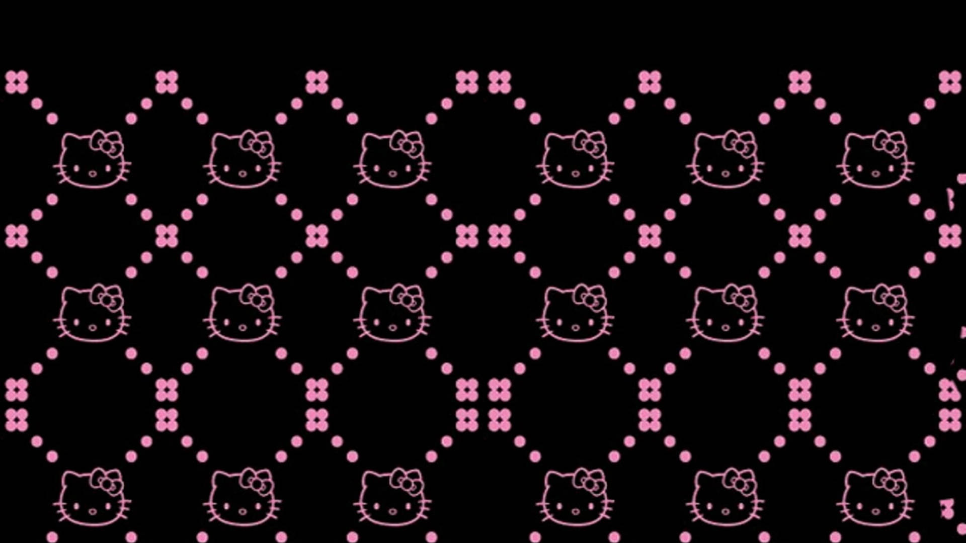 粉色与黑色凯蒂猫图案 壁纸