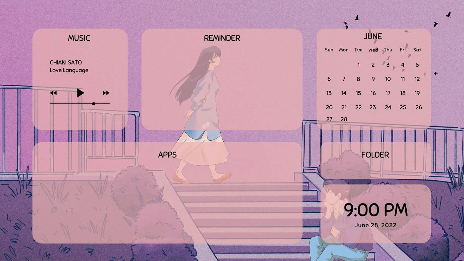 粉色动漫美学壁纸 壁纸