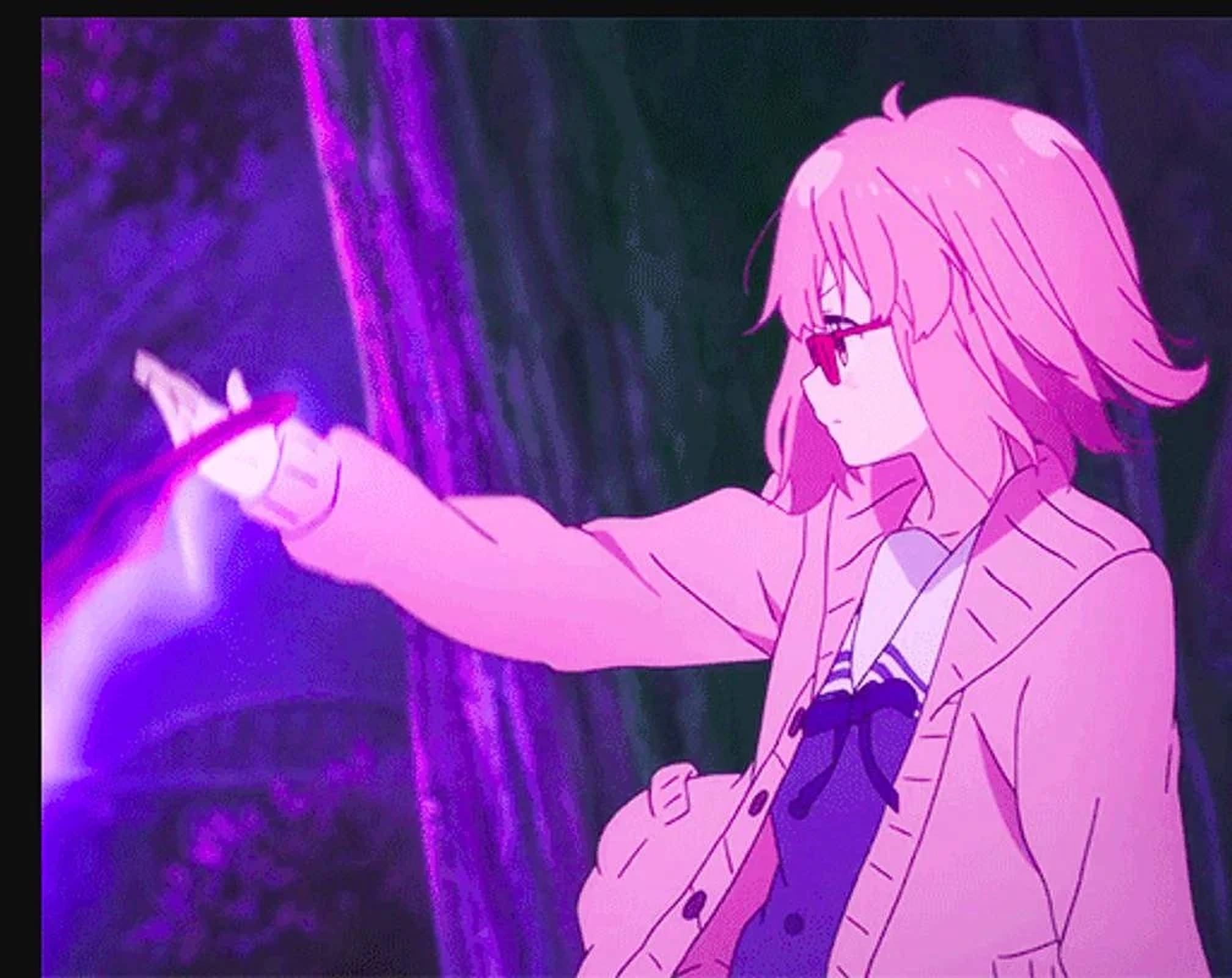 粉色动漫美学少女 壁纸