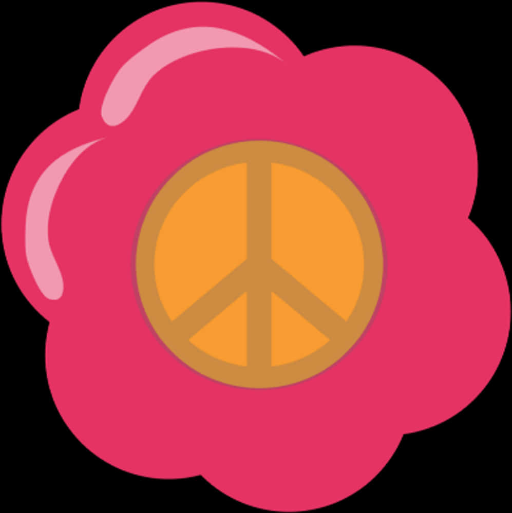 粉色和平之花图形 壁纸
