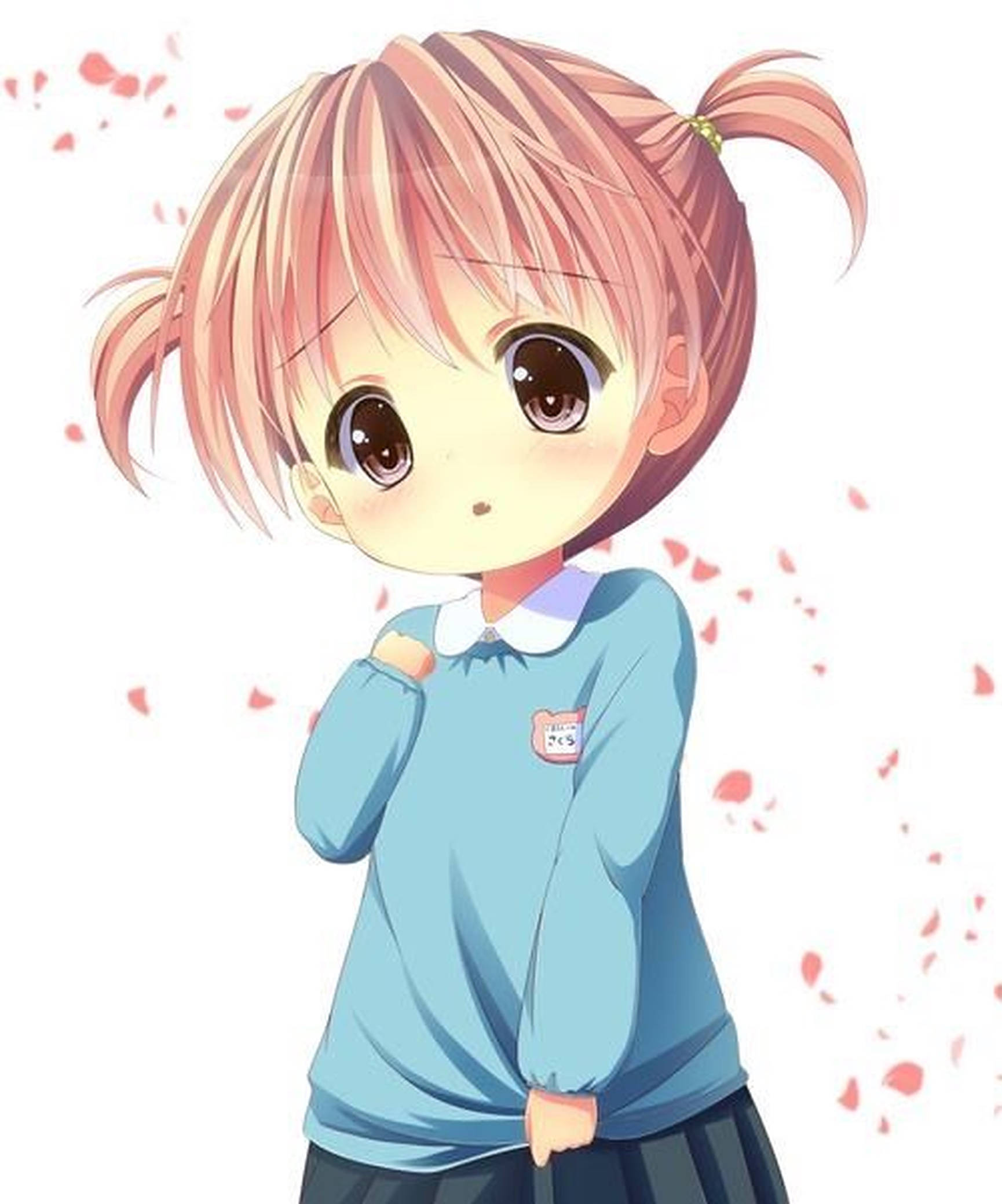 粉色头发动漫女孩 壁纸