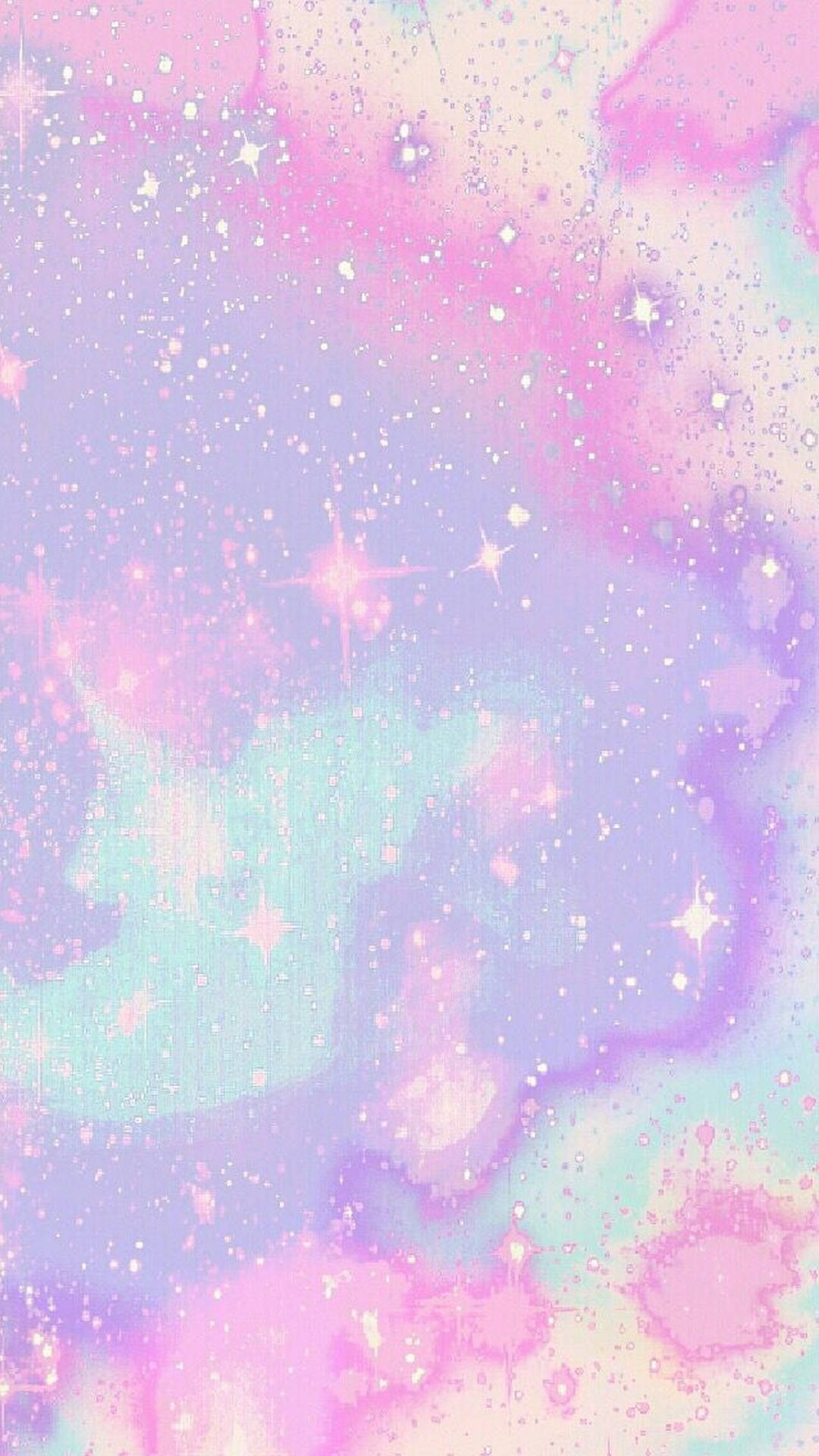 粉色手机上的闪亮溅彩 壁纸