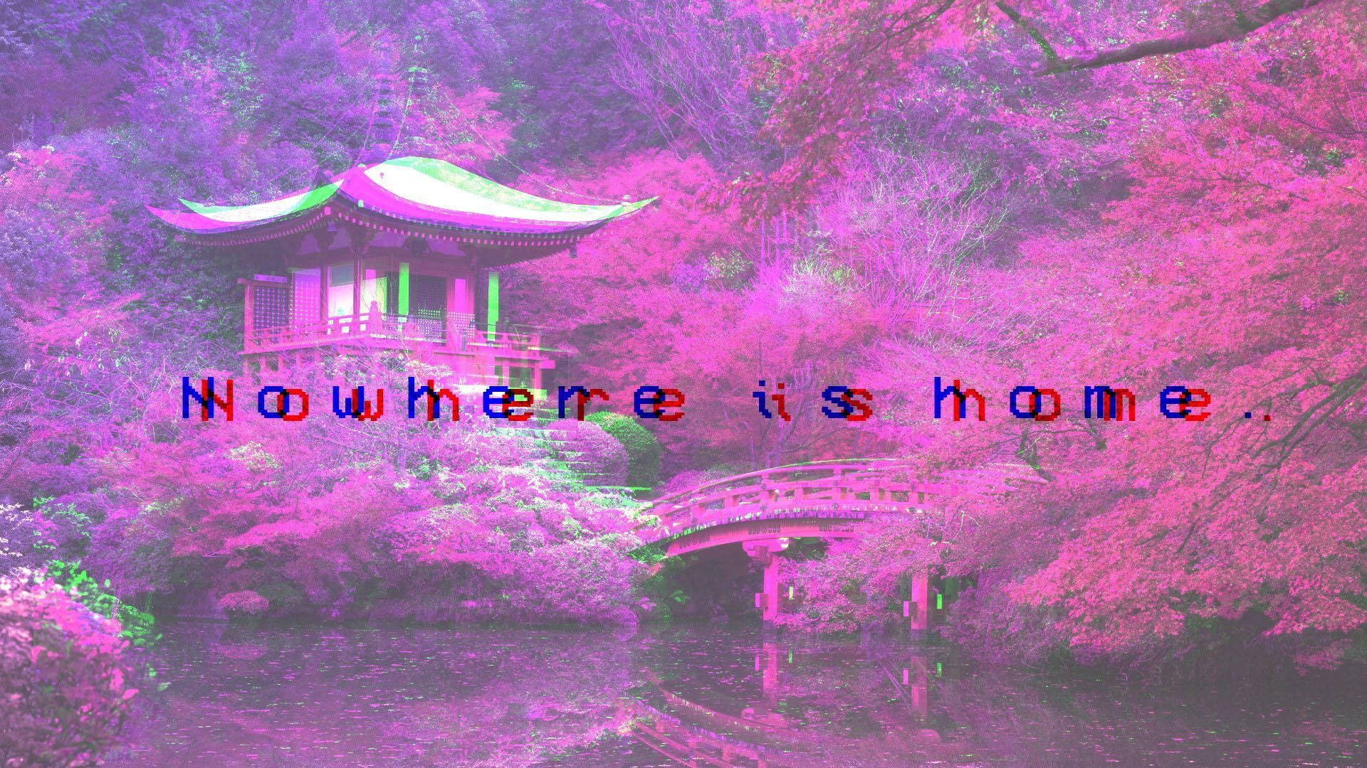粉色日式美学语录 壁纸