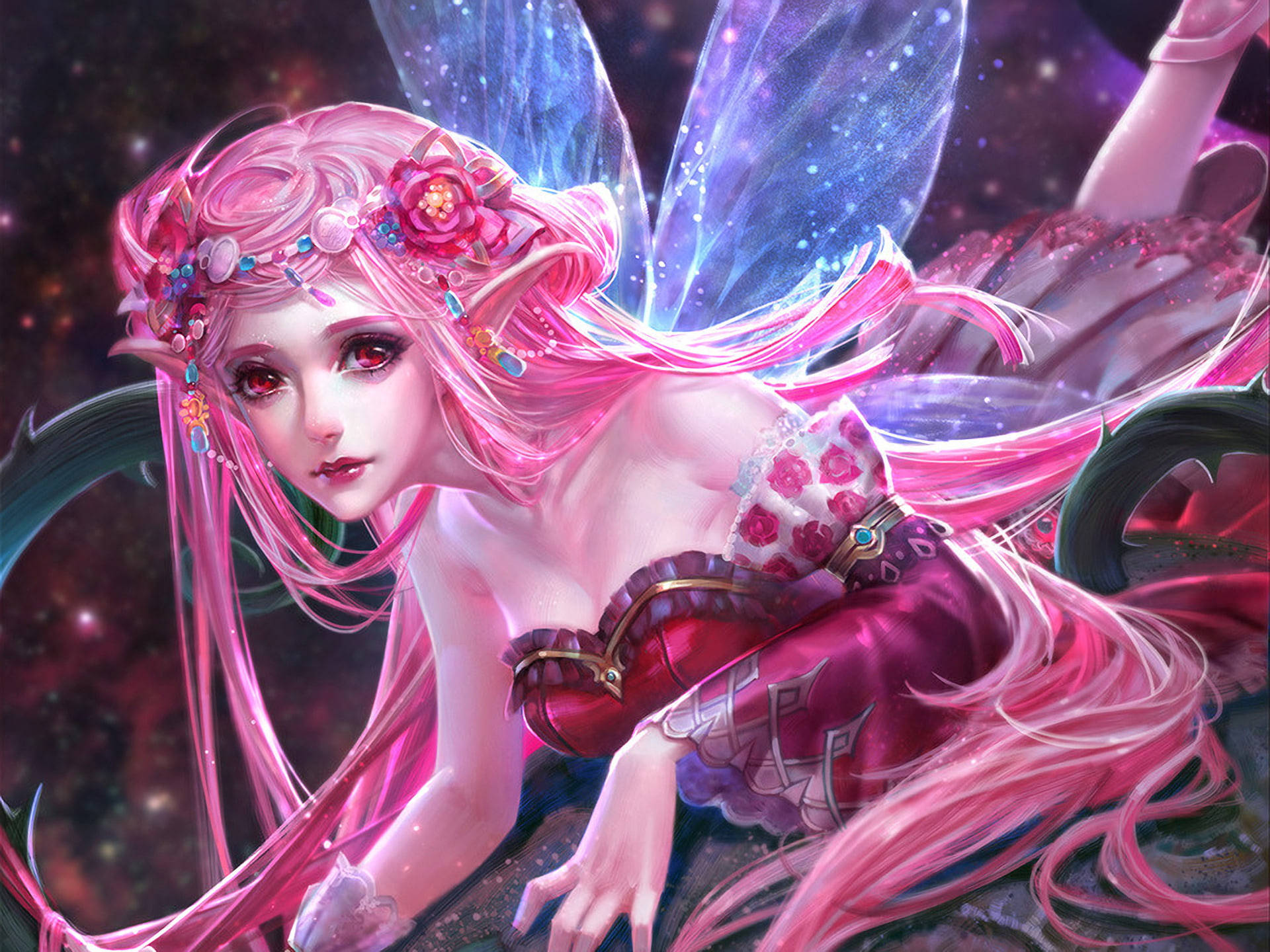 粉色精灵数码绘图 壁纸