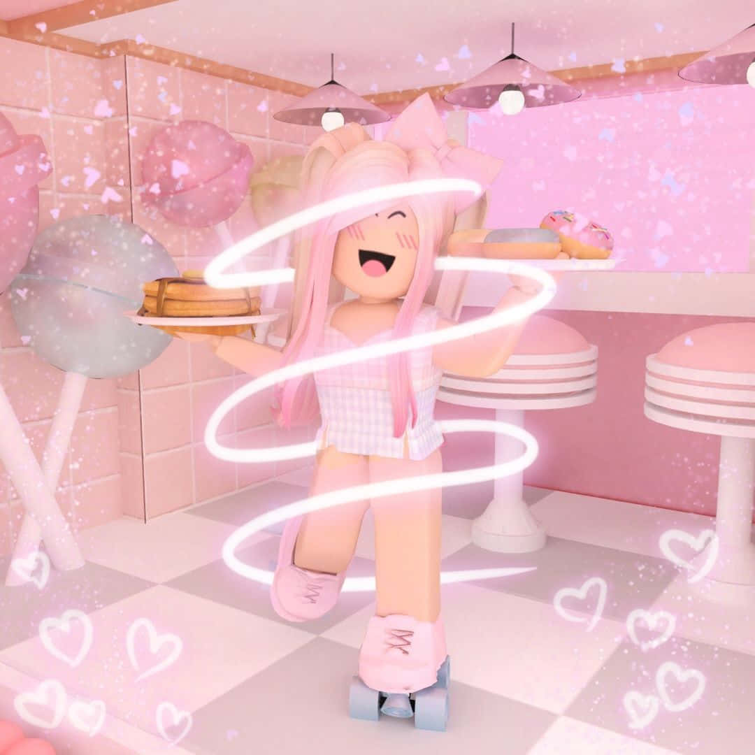 粉色美学Roblox女孩图片 壁纸