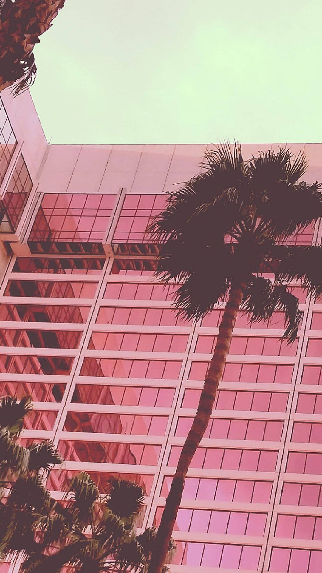 粉色美学建筑 壁纸