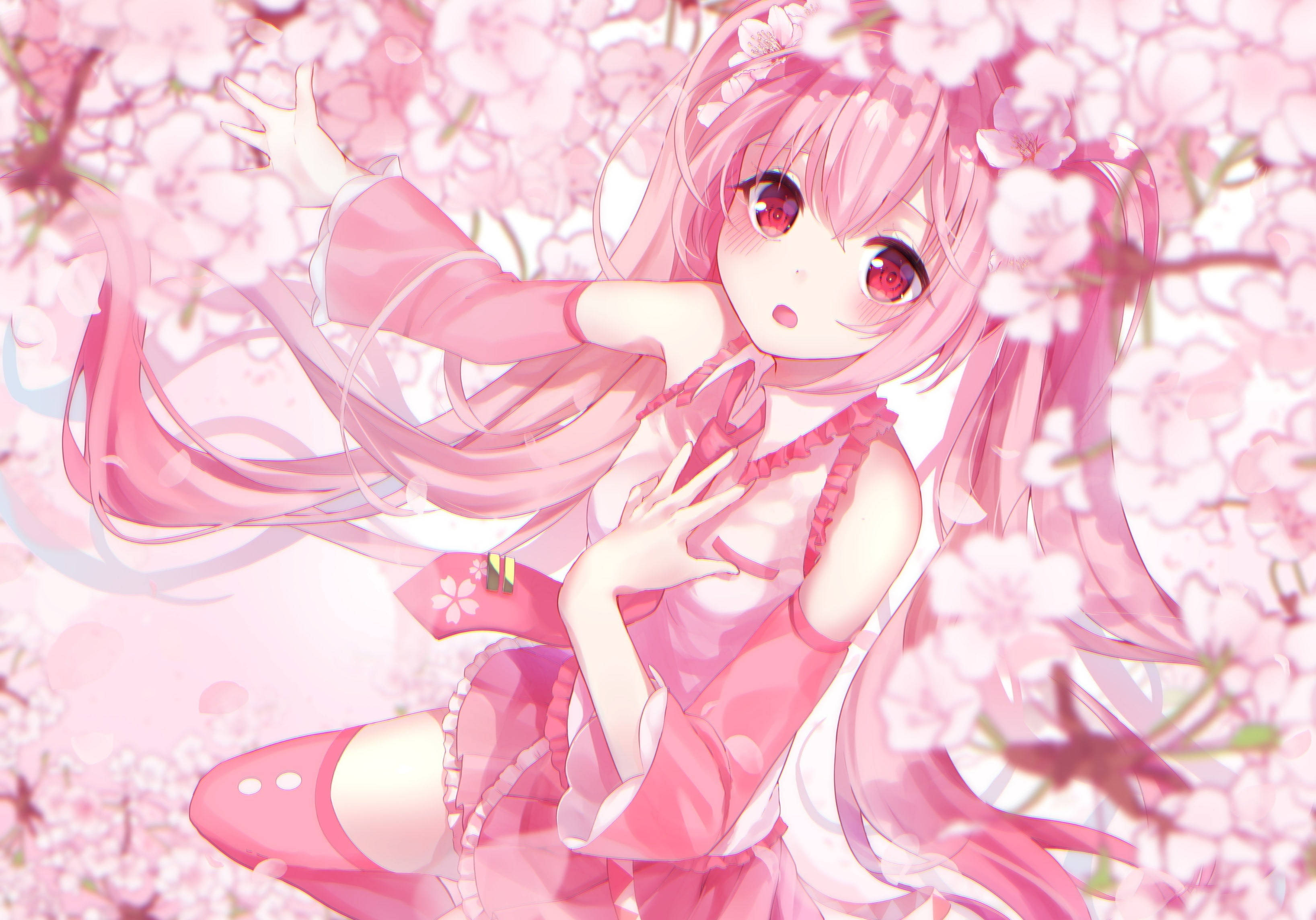 粉色花韵动漫美学 壁纸