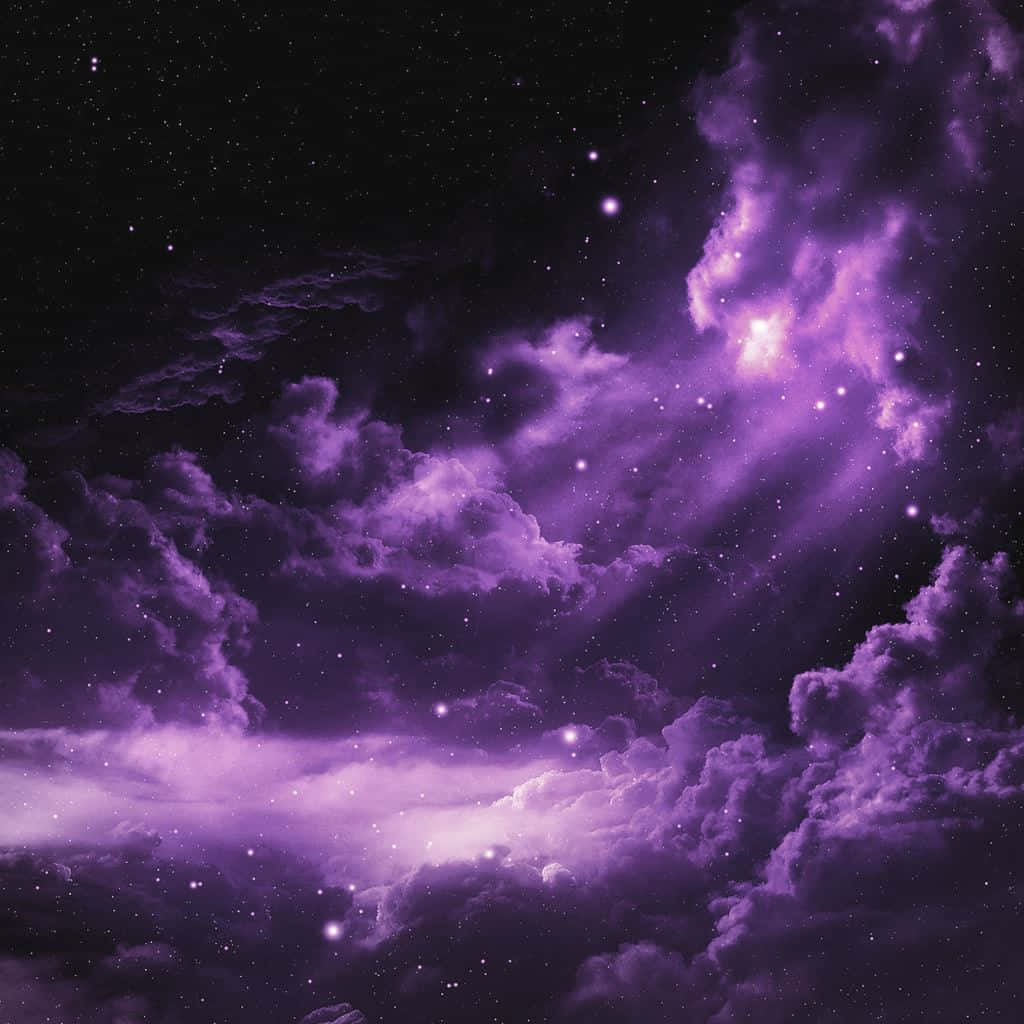 紫色云朵与星空 壁纸