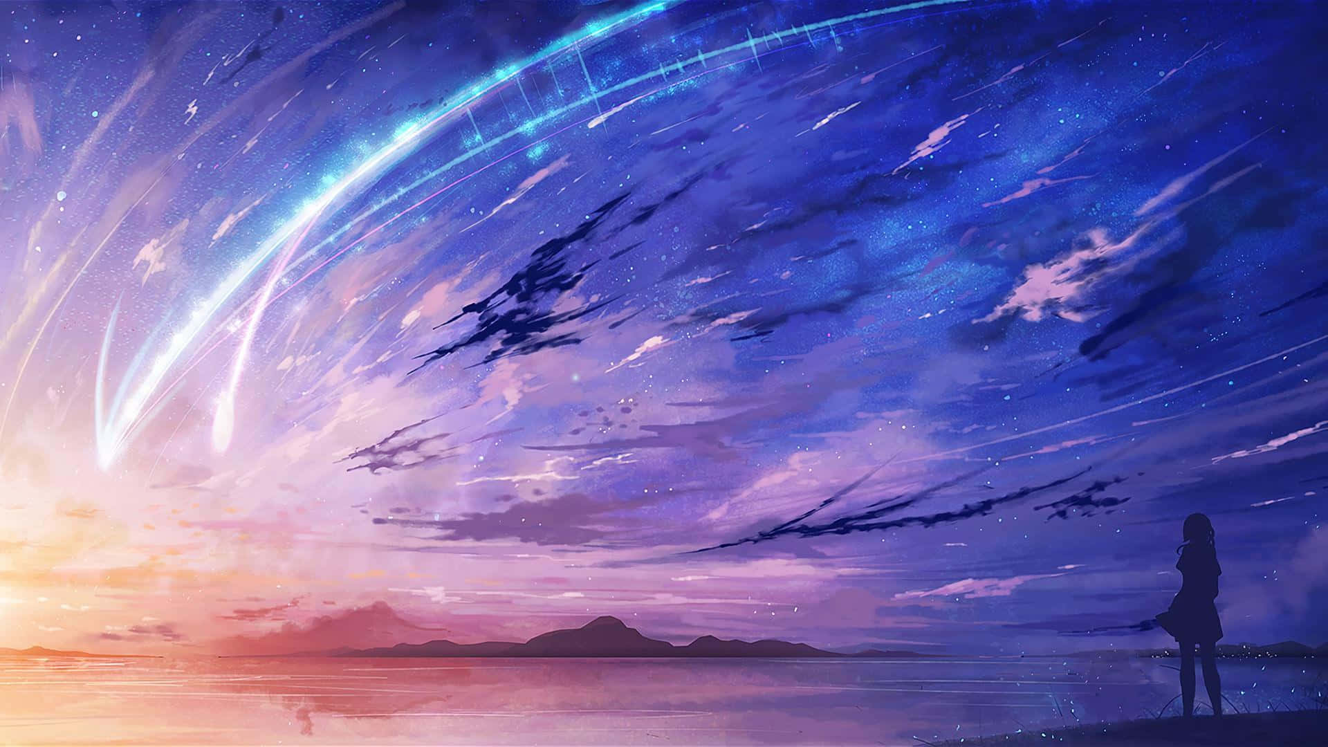 紫色动漫奇幻世界的超现实场景 壁纸