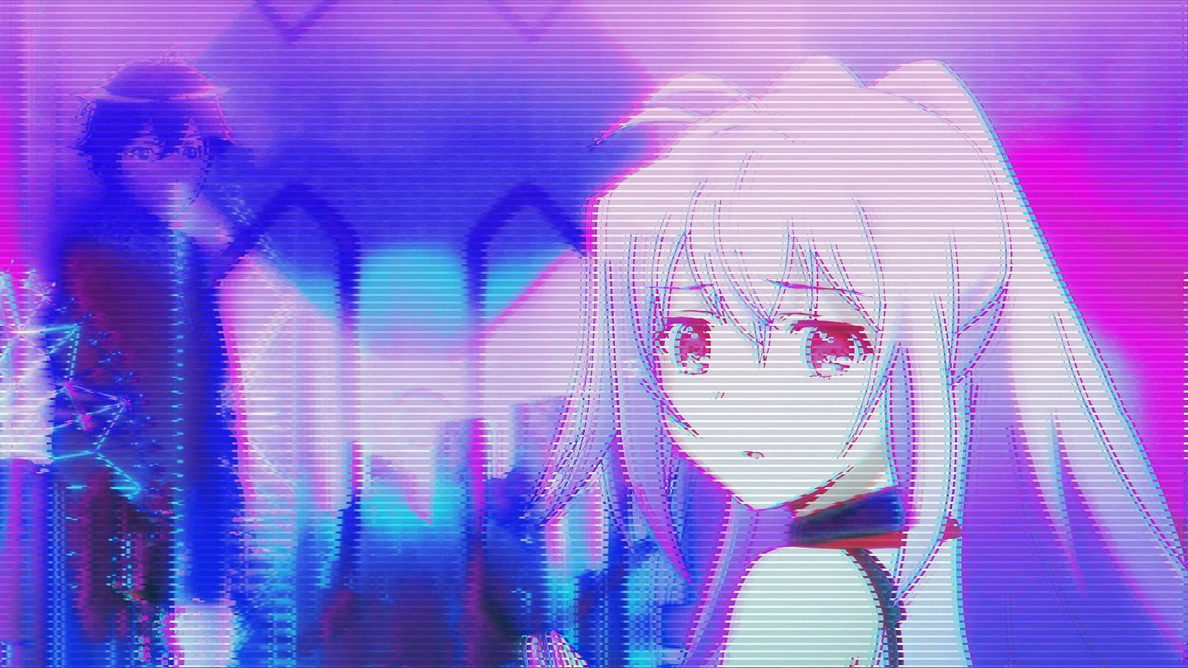 紫色动漫美学少女 壁纸