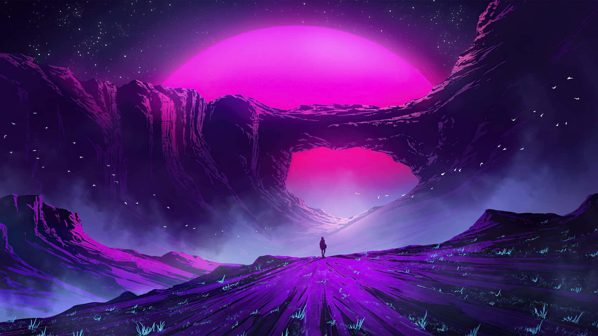 紫色奇幻美学电脑 壁纸