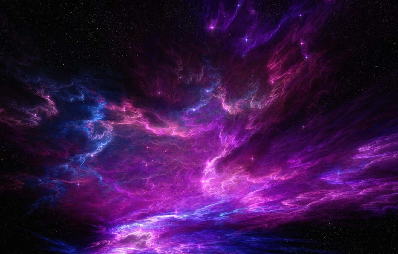 紫色星云星系叠加图 壁纸