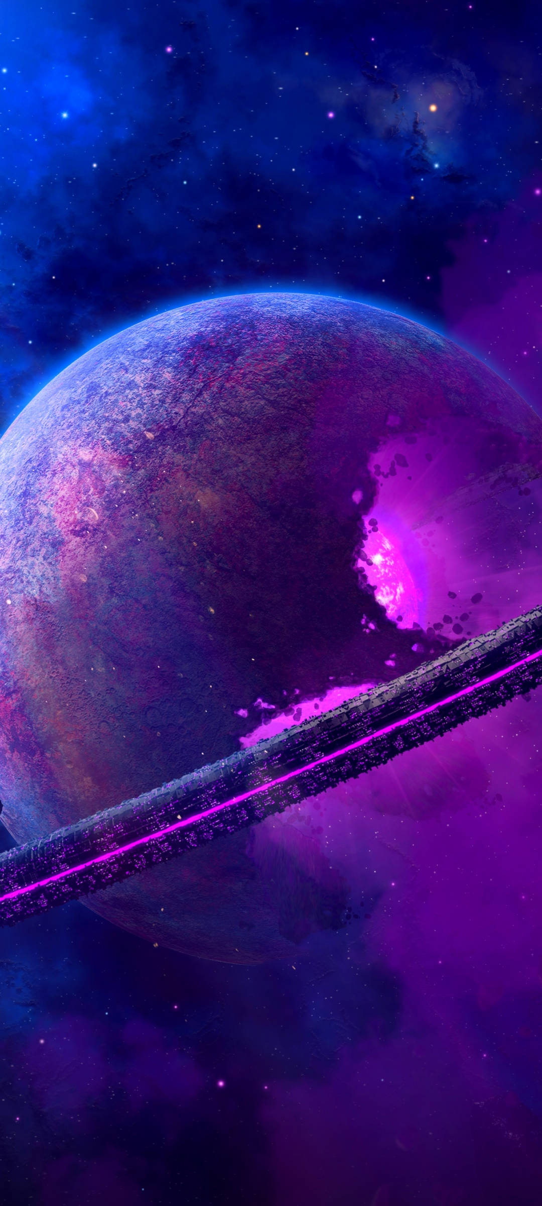 紫色星球爆炸太空手机壁纸 壁纸