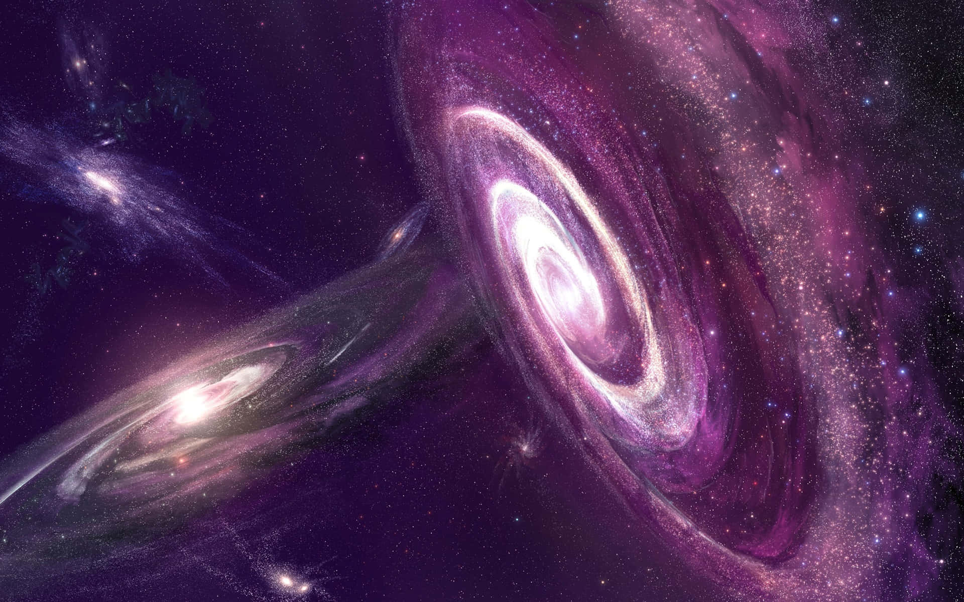紫色星系的壮美 壁纸