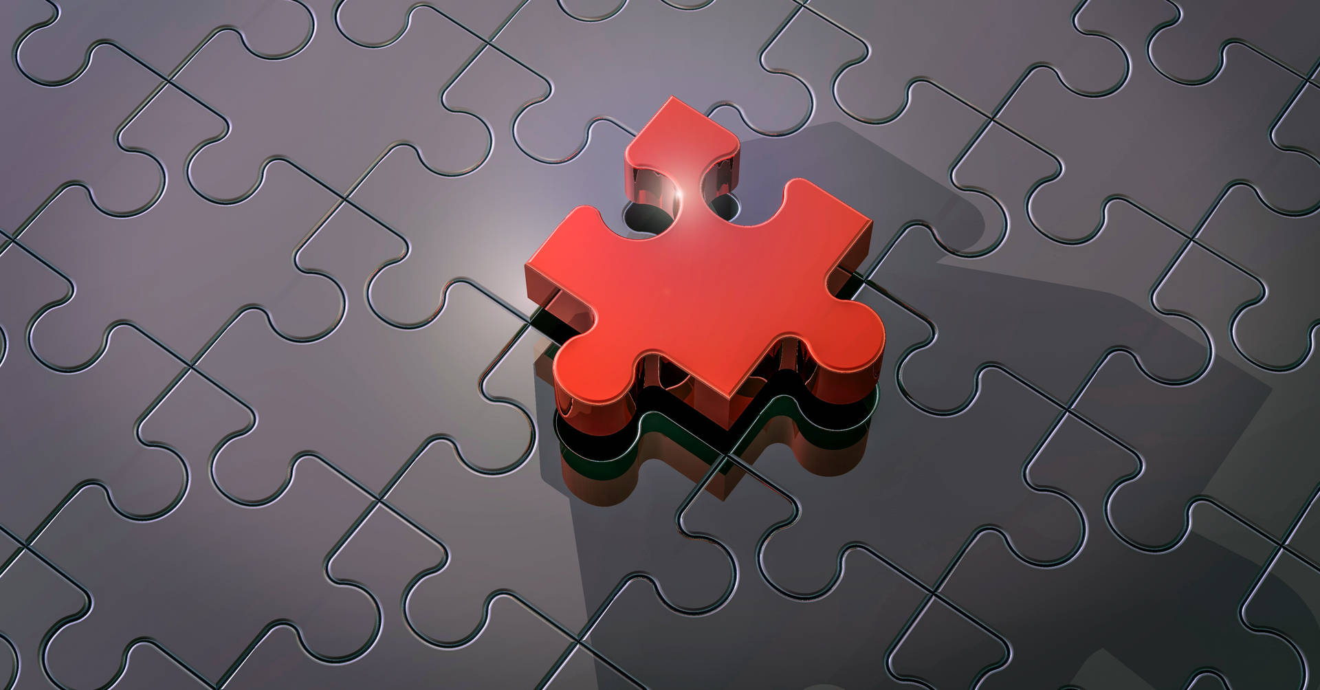 3D红色拼图块壁纸