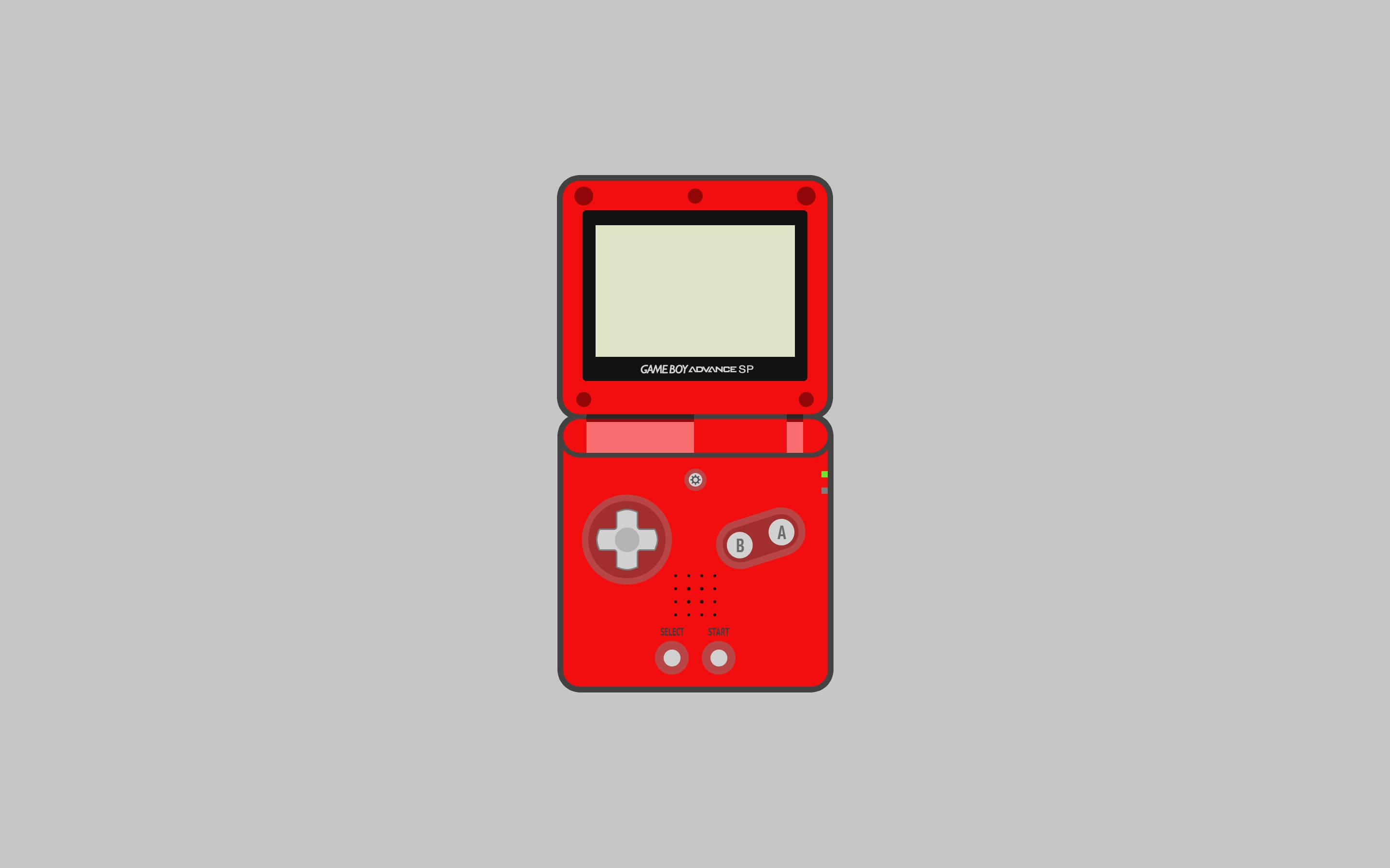 红色Game Boy Advance SP简约艺术 壁纸