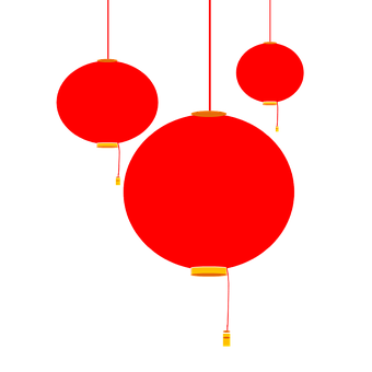 红色中国灯笼矢量图 壁纸
