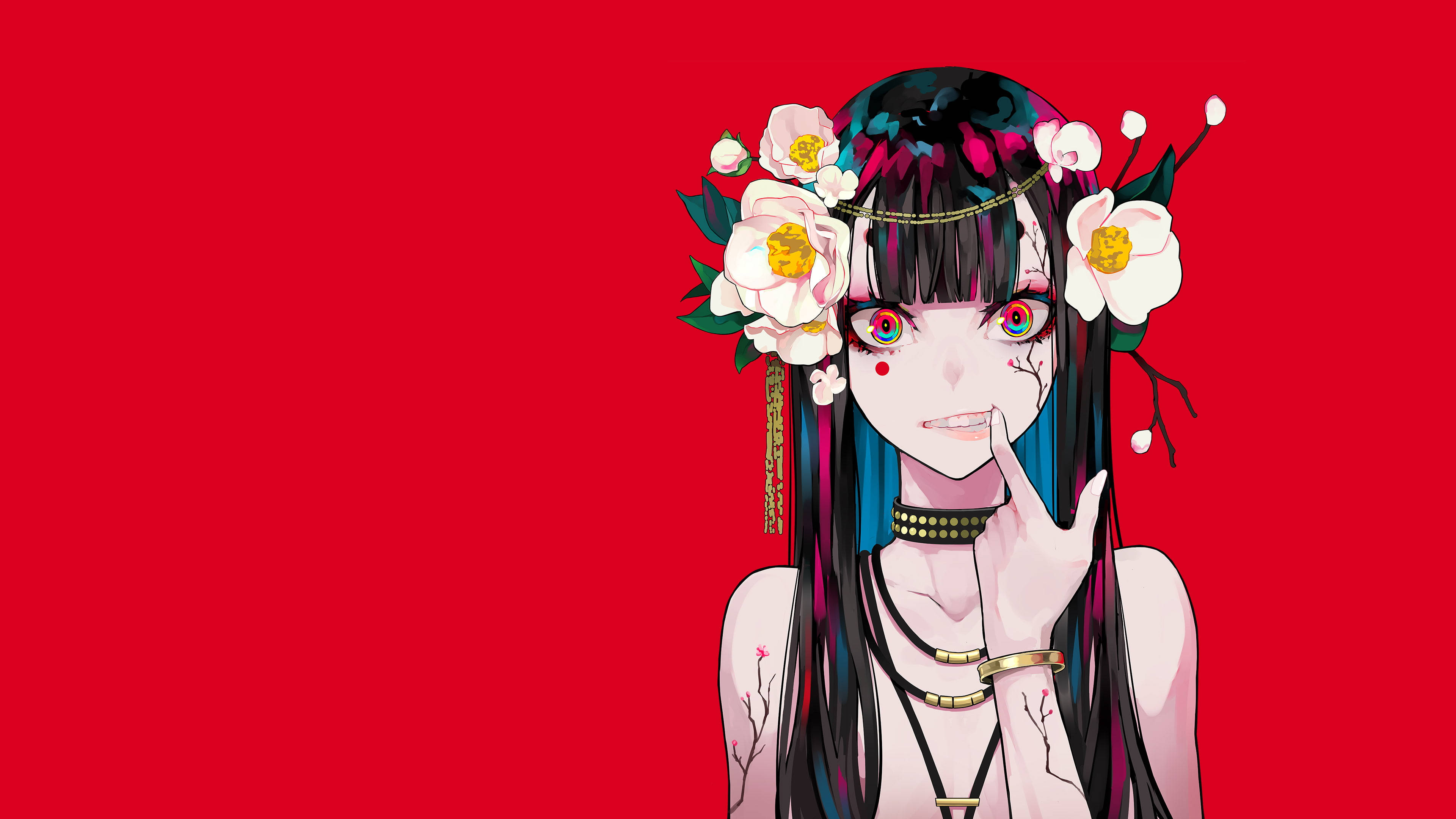 红色动漫蛇喰梦子 壁纸